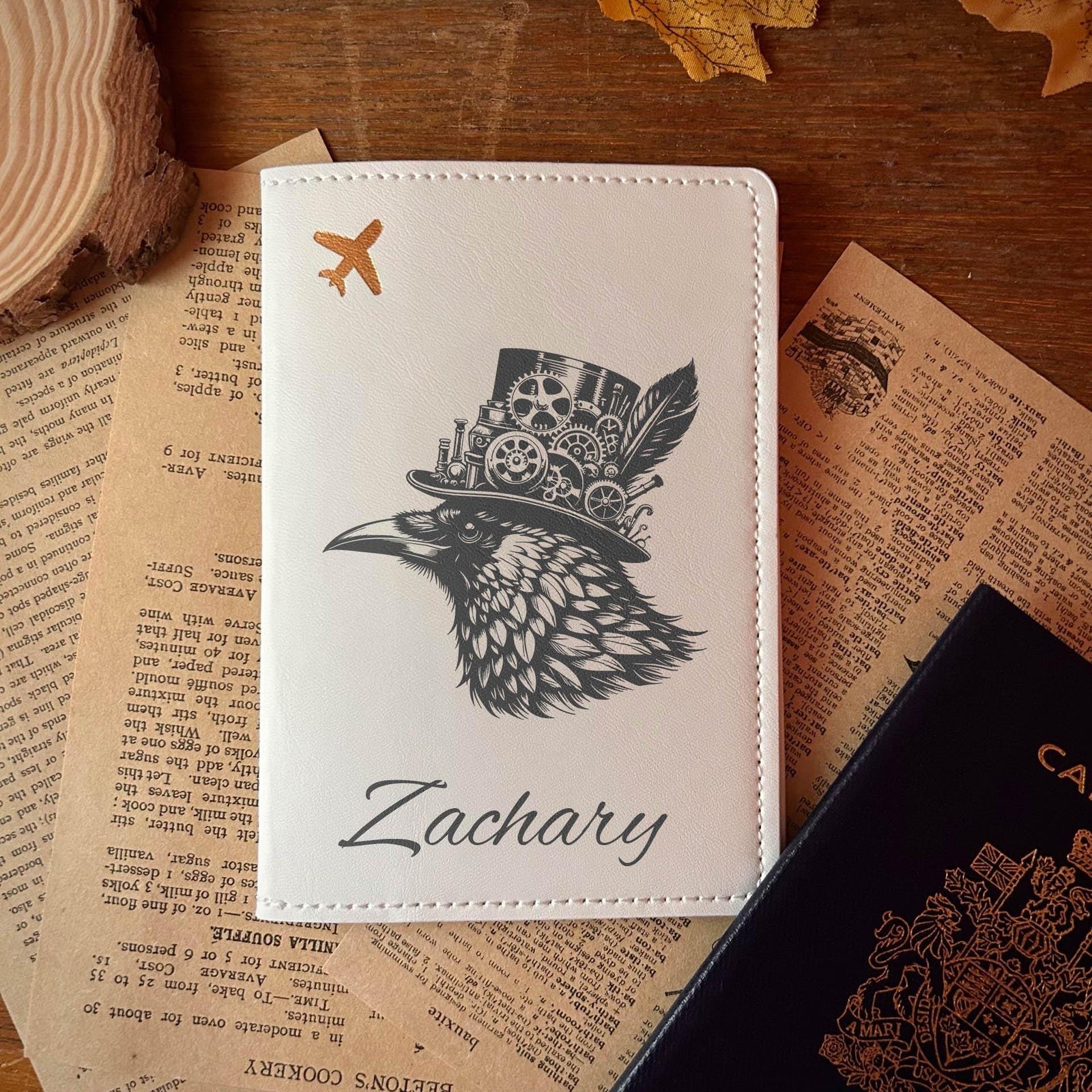 Steampunk Raven Passport Cover – Design #2