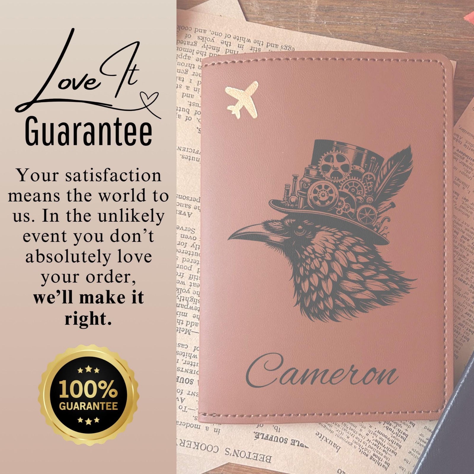 Steampunk Raven Passport Cover – Design #2