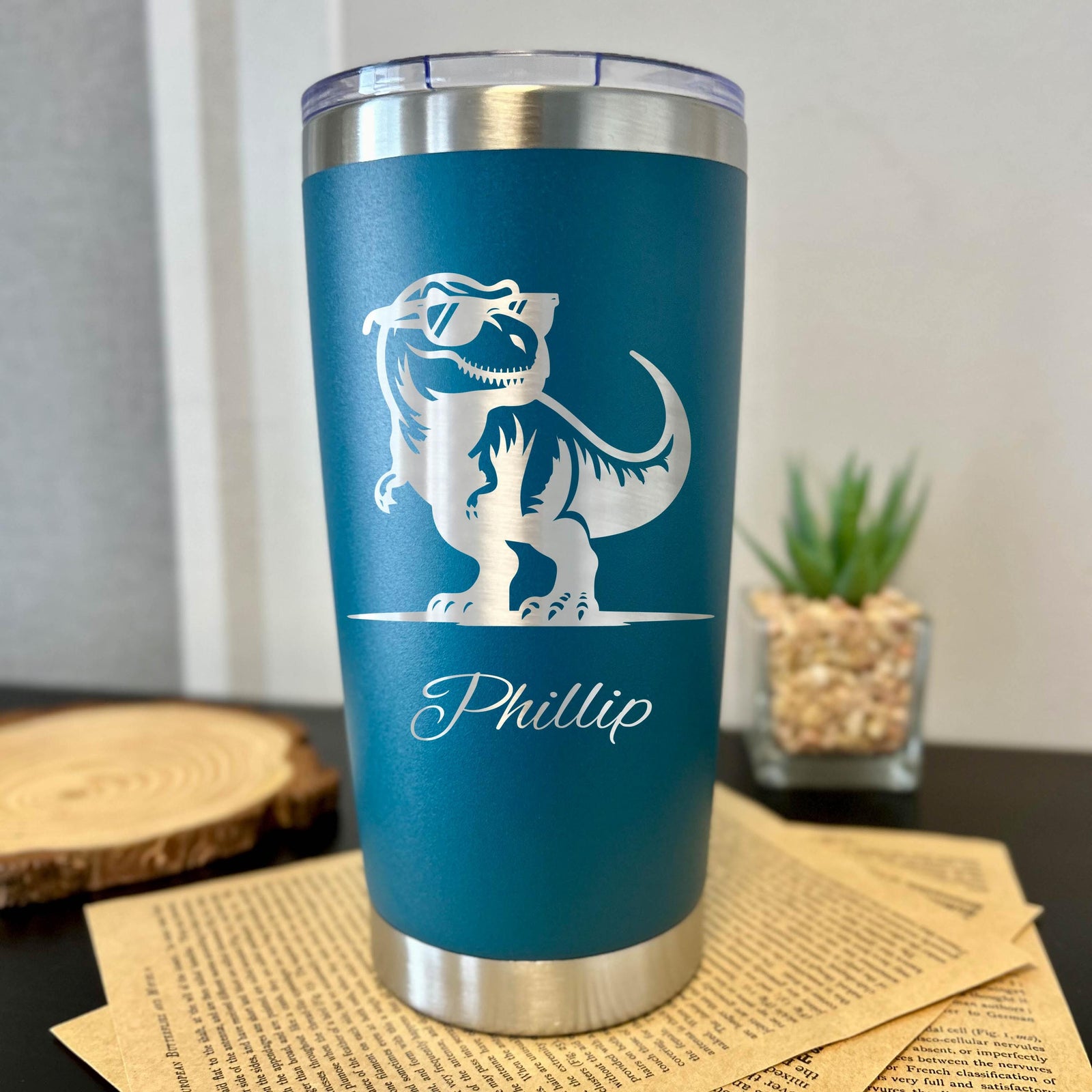 Cute T-Rex 20oz Tumbler Engraved