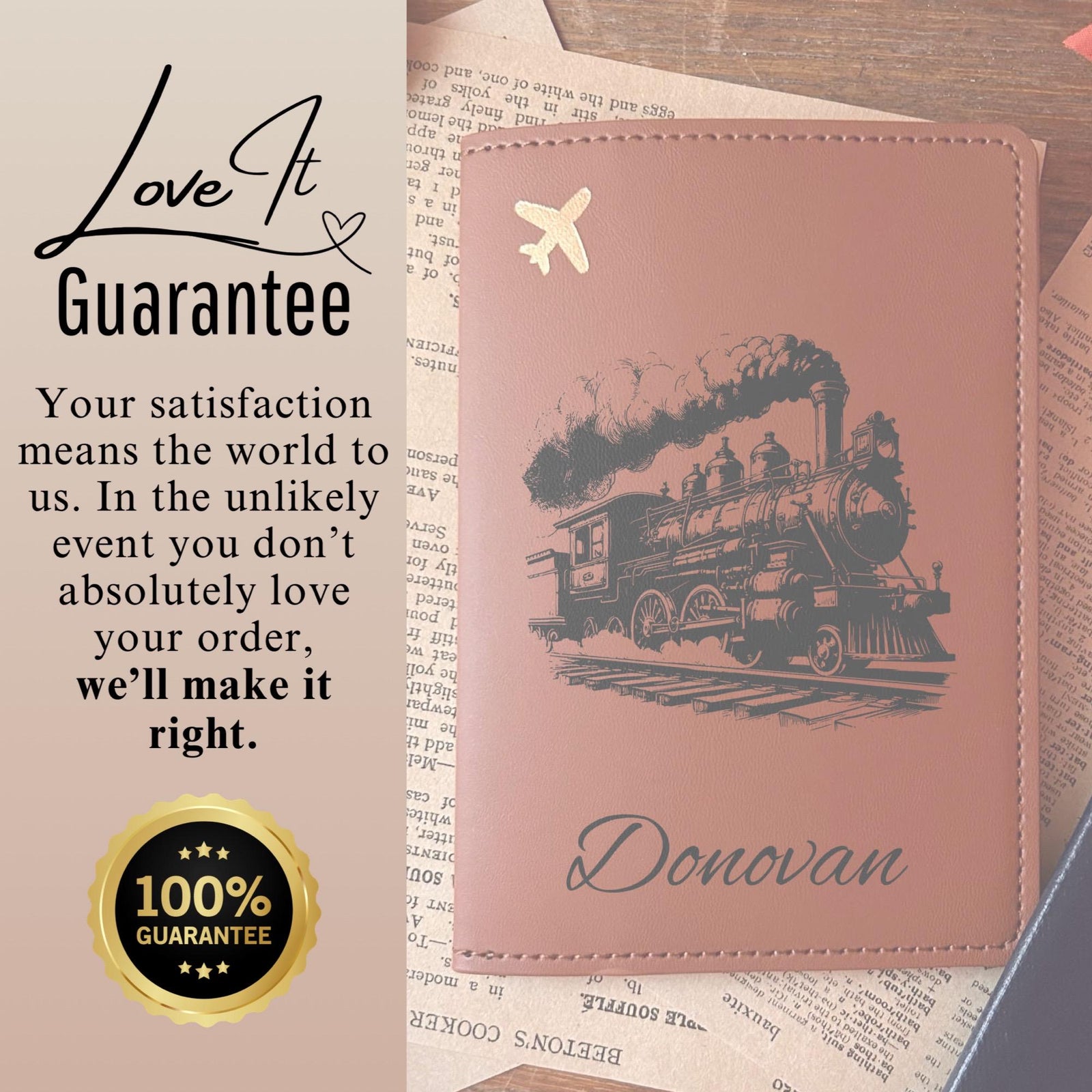 Steam Engine Train Passport Cover – Design #27