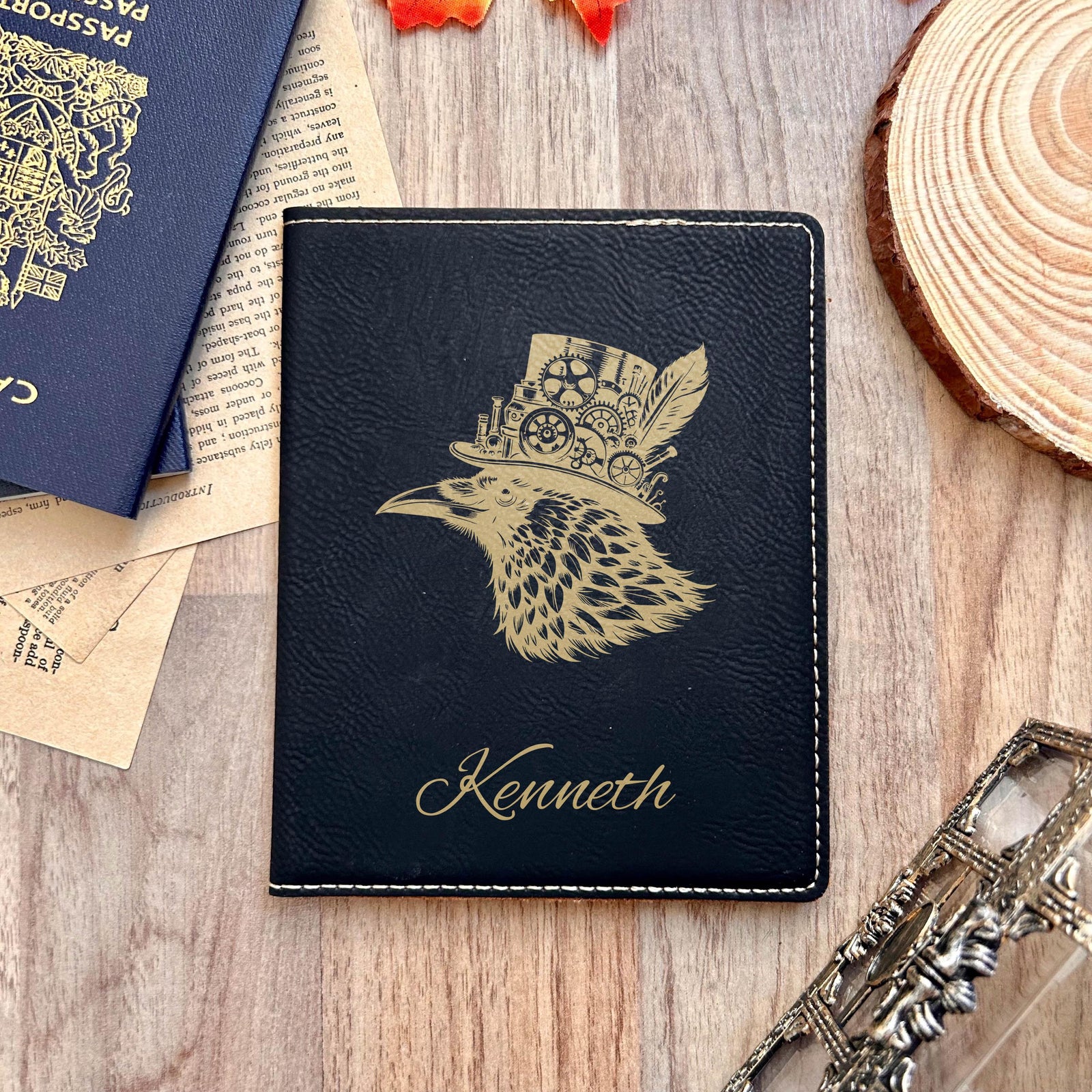 Gold Raven Passport Cover – Design #2