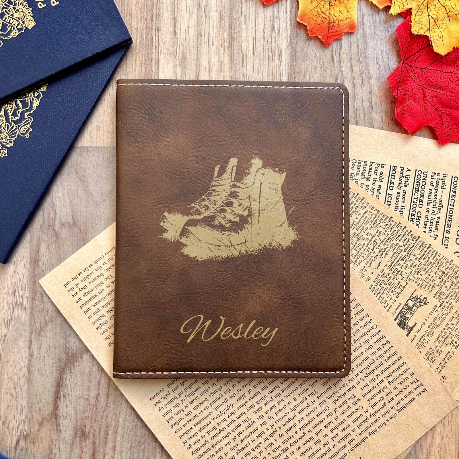 Gold Hike Boots Passport Cover – Design #15