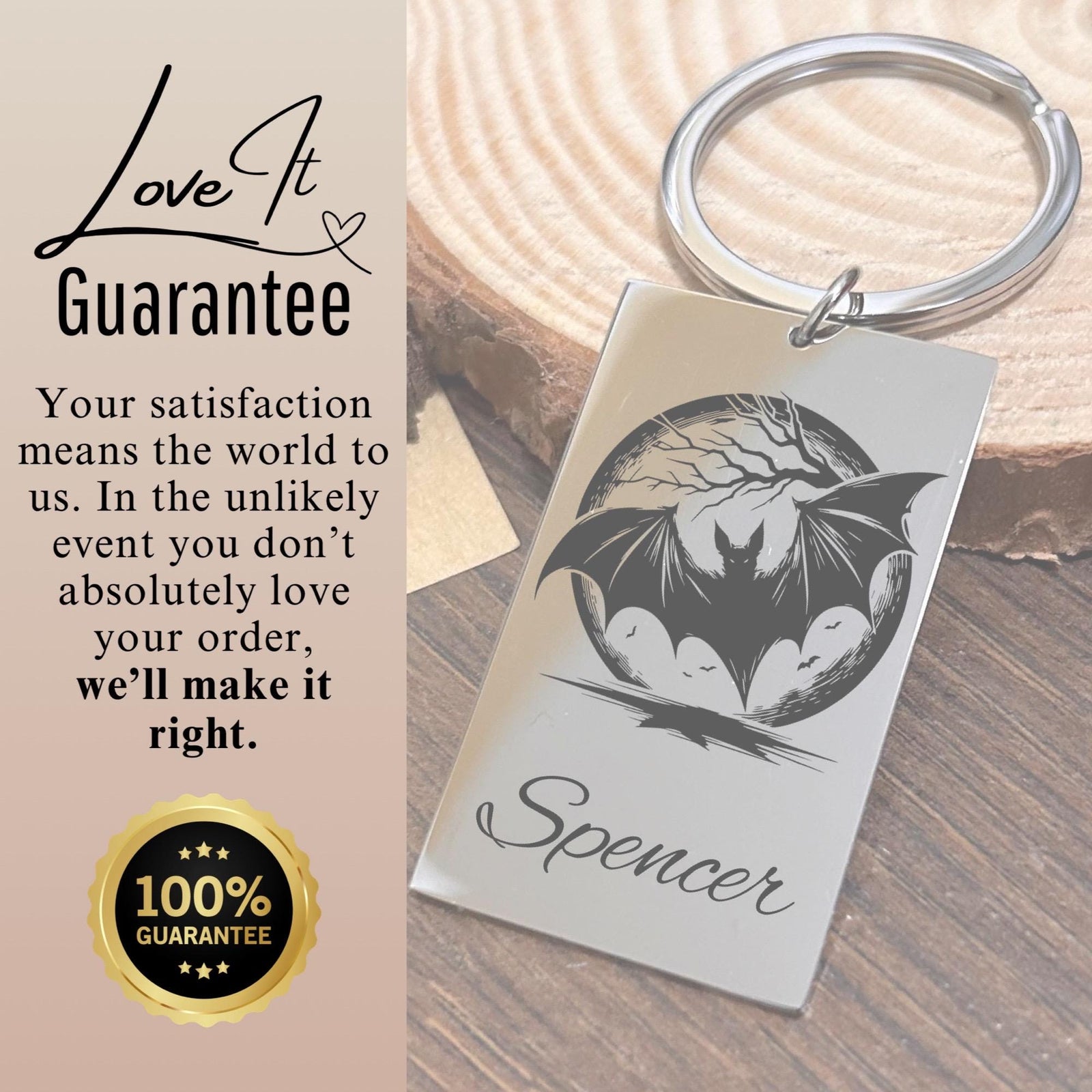 Bat Keychain Stainless Steel