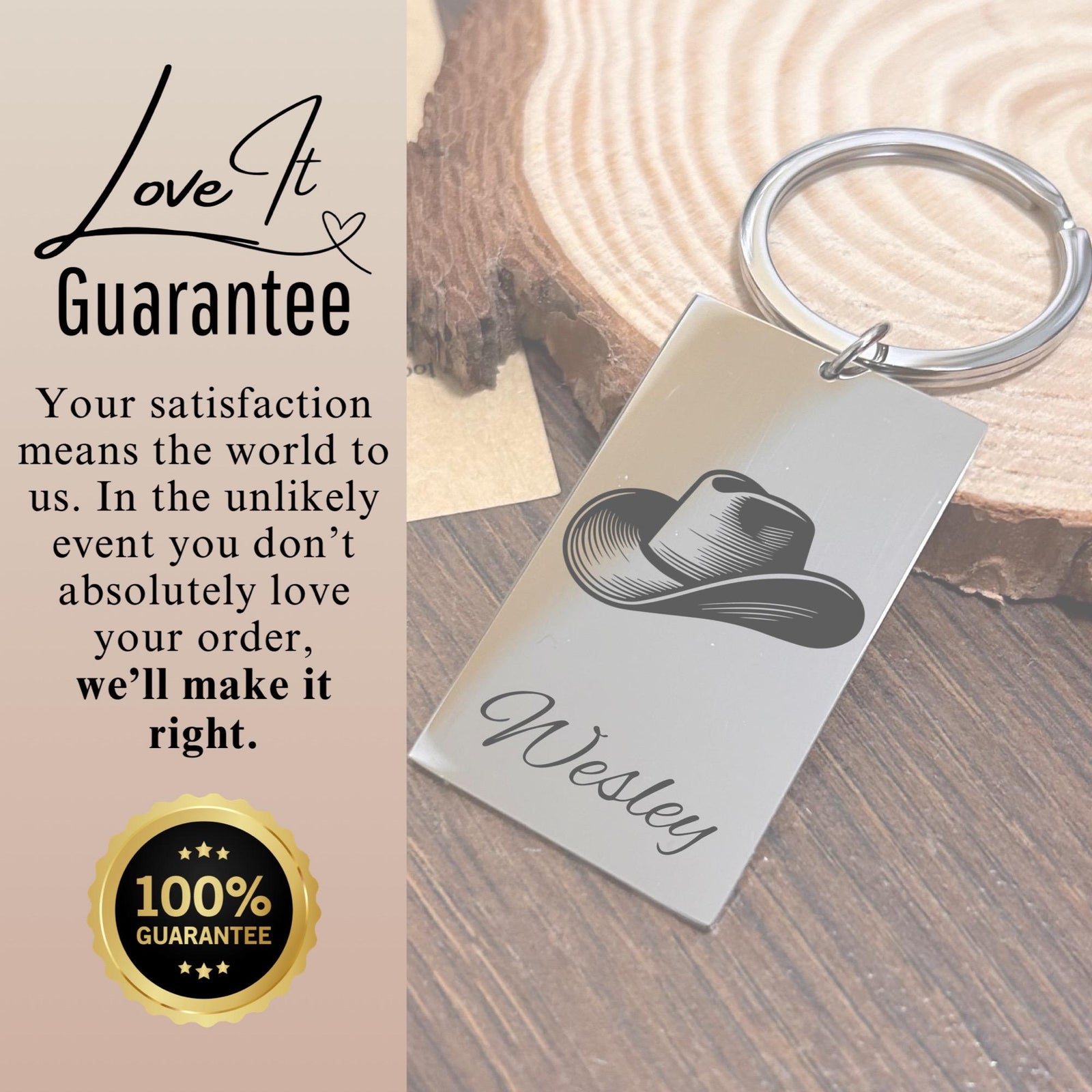 Cowboy Hat Keychain Stainless Steel