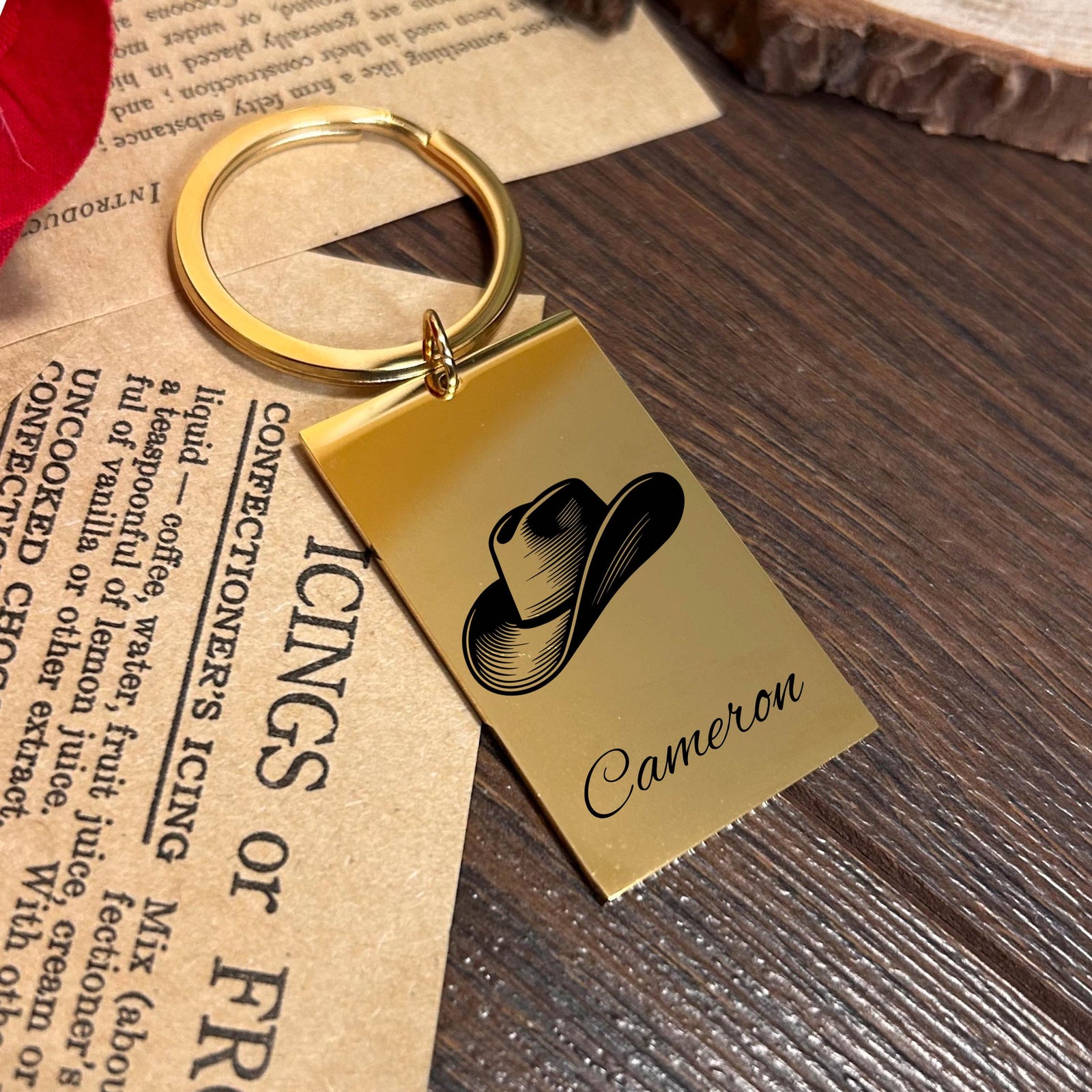 Cowboy Hat Keychain Stainless Steel