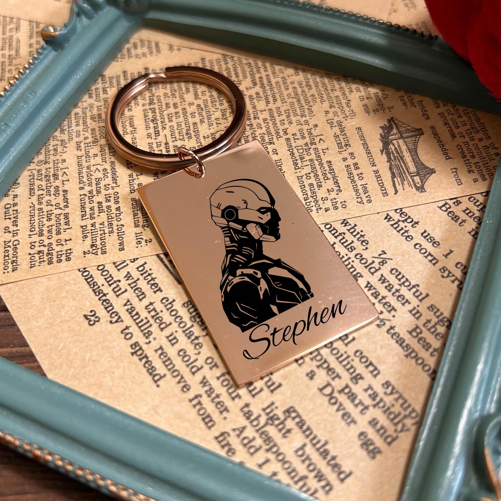 Cyborg Keychain Stainless Steel