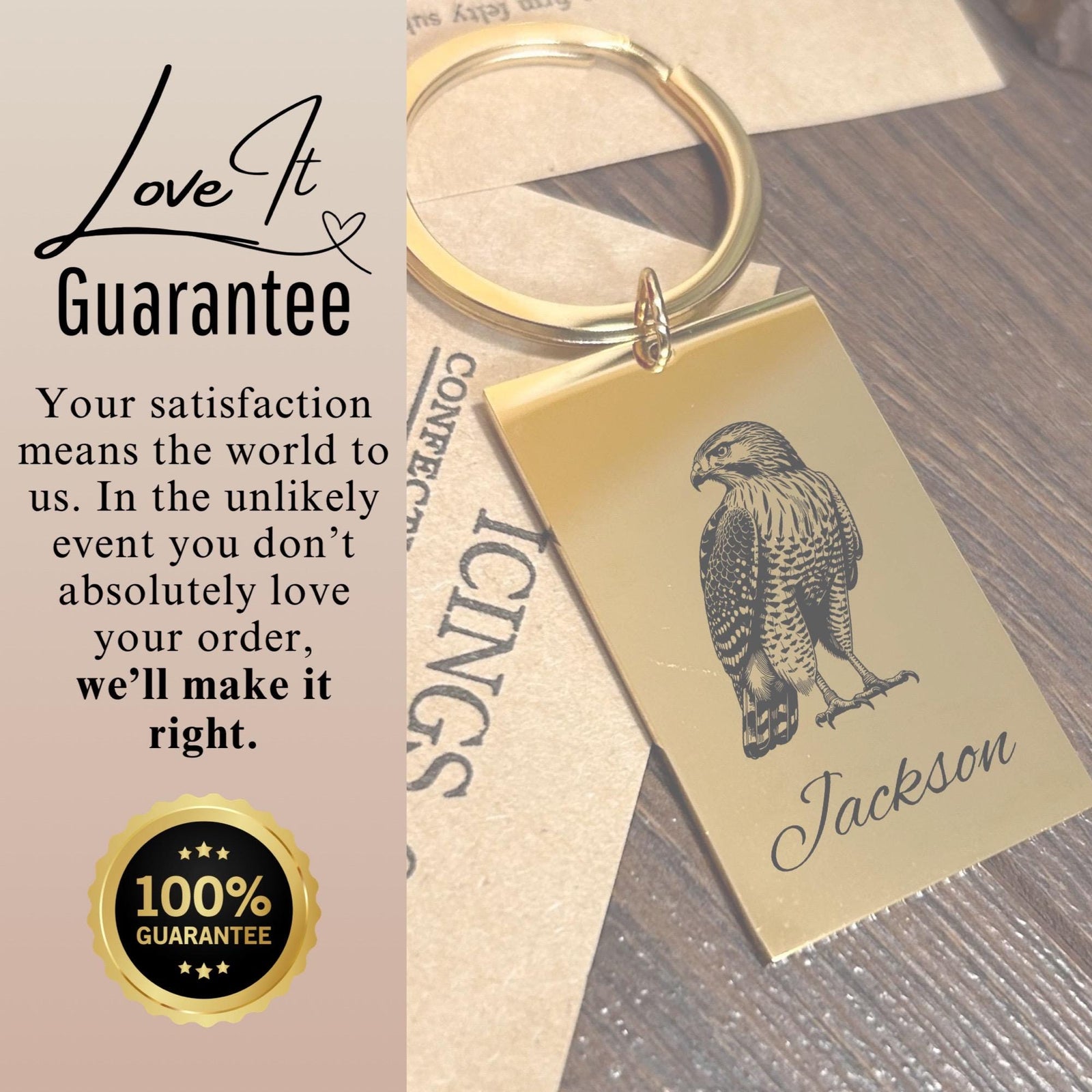 Hawk Keychain Stainless Steel