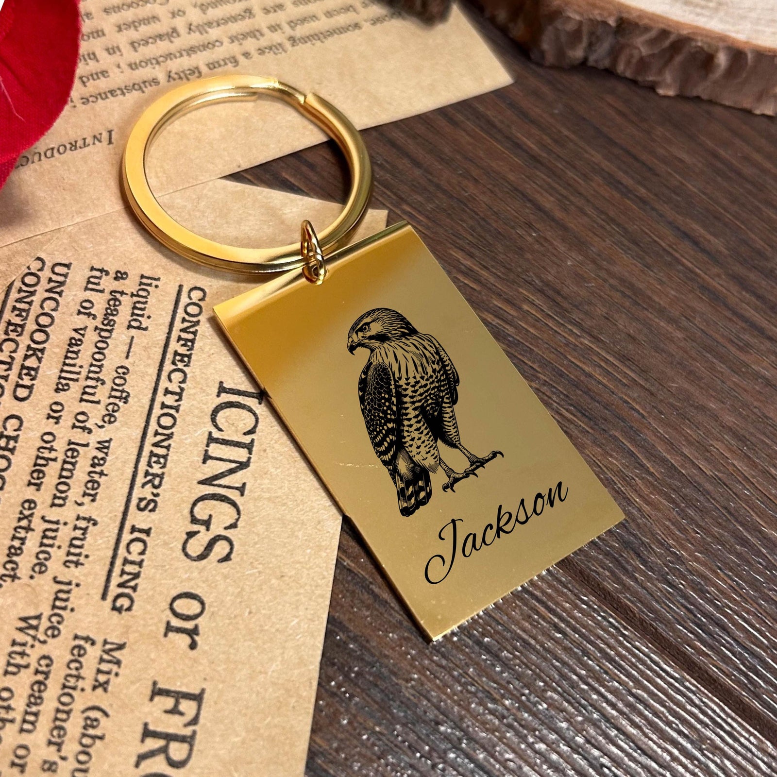 Hawk Keychain Stainless Steel