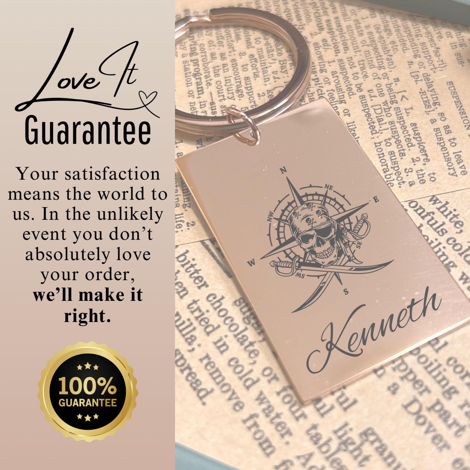 Pirate Keychain Stainless Steel