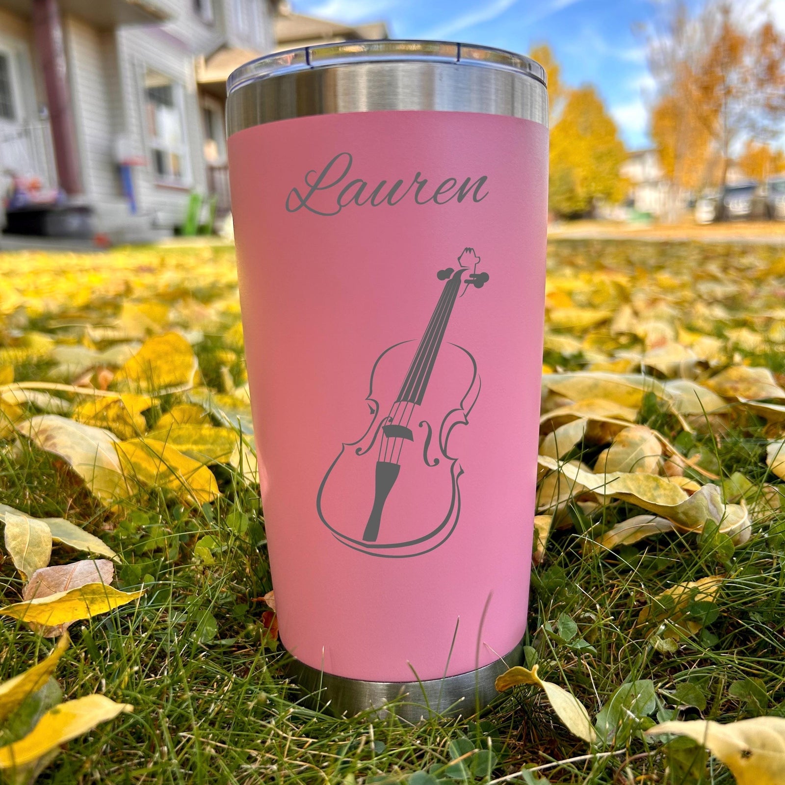 Violin 20oz Engraved Tumbler