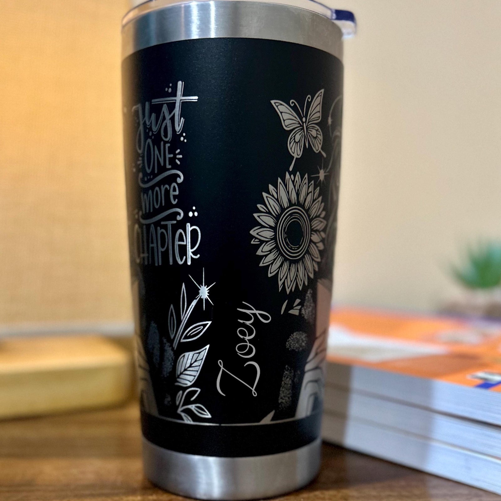 20oz Book Lover 360 Engraved Tumbler Stainless Steel
