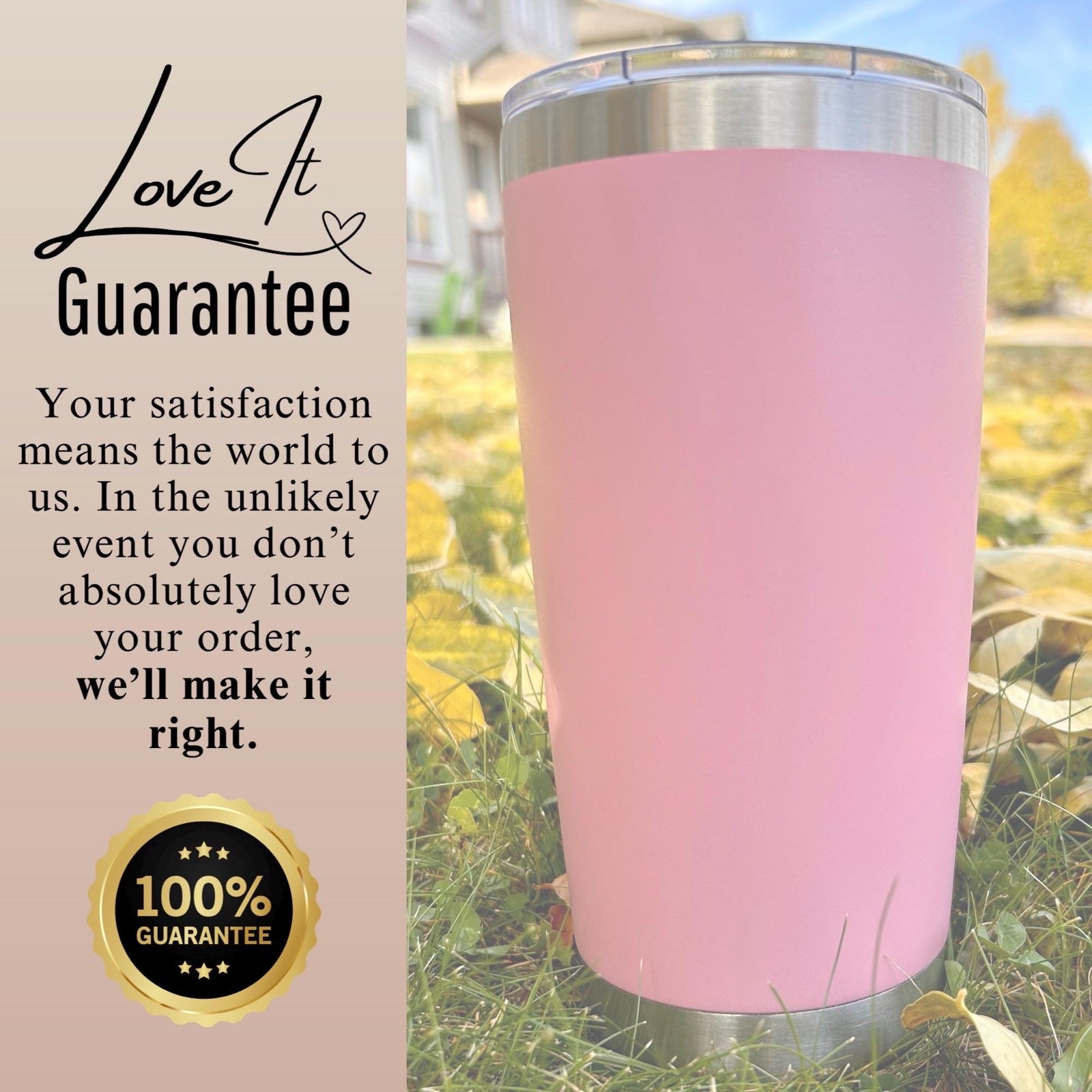 Cat and Roses 20oz Engraved Tumbler