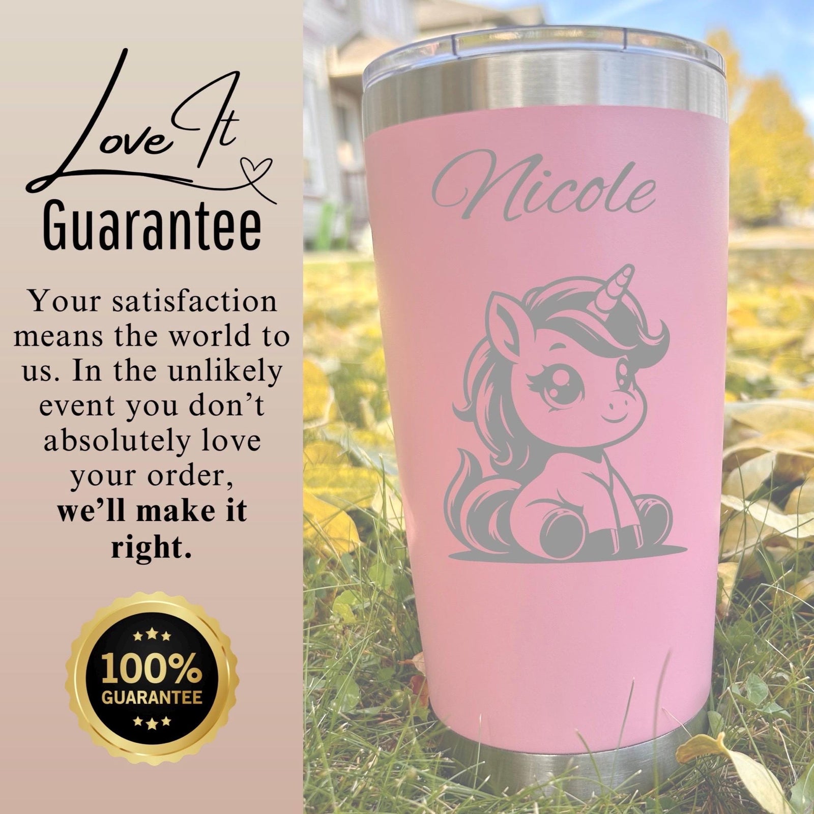 Unicorn 20oz Engraved Tumbler