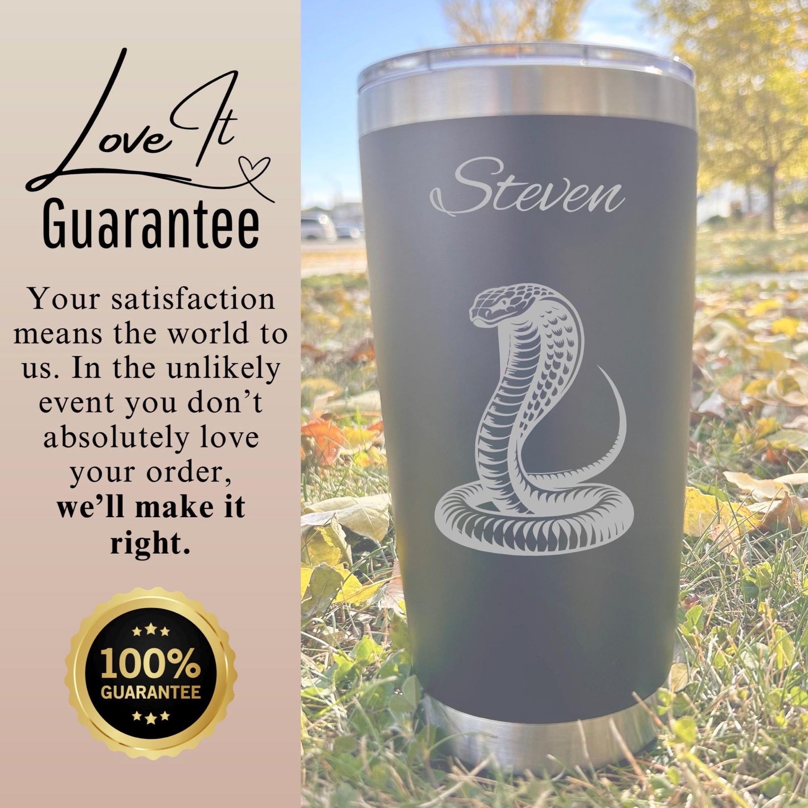 King Cobra 20oz Engraved Tumbler