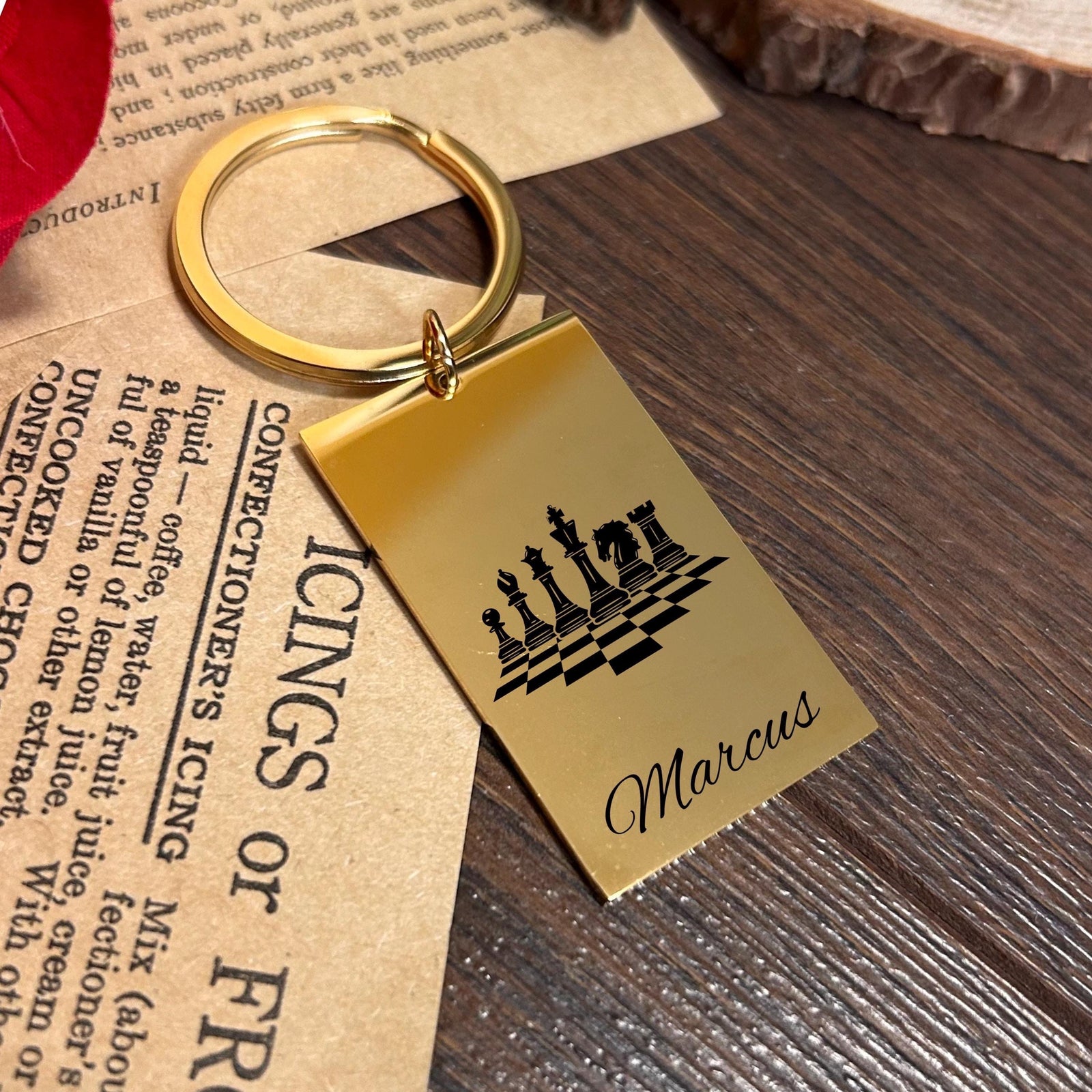 Chess Board Keychain Stainless Steel