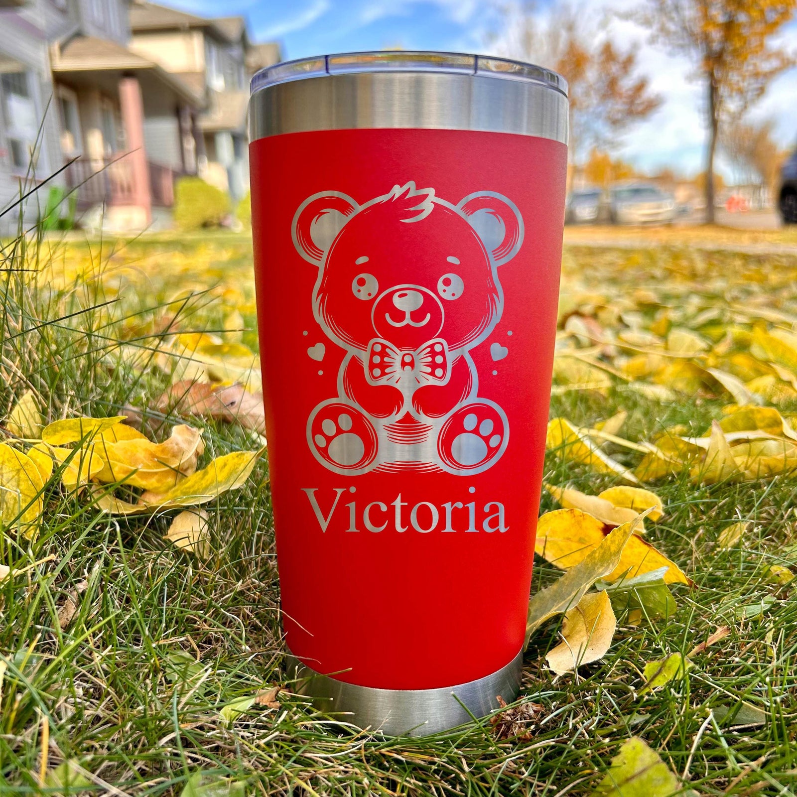 Teddy Bear 20oz Engraved Tumbler