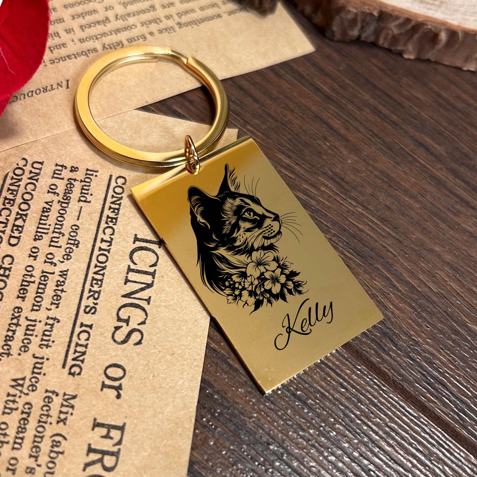 Cat Lover Keychain Stainless Steel