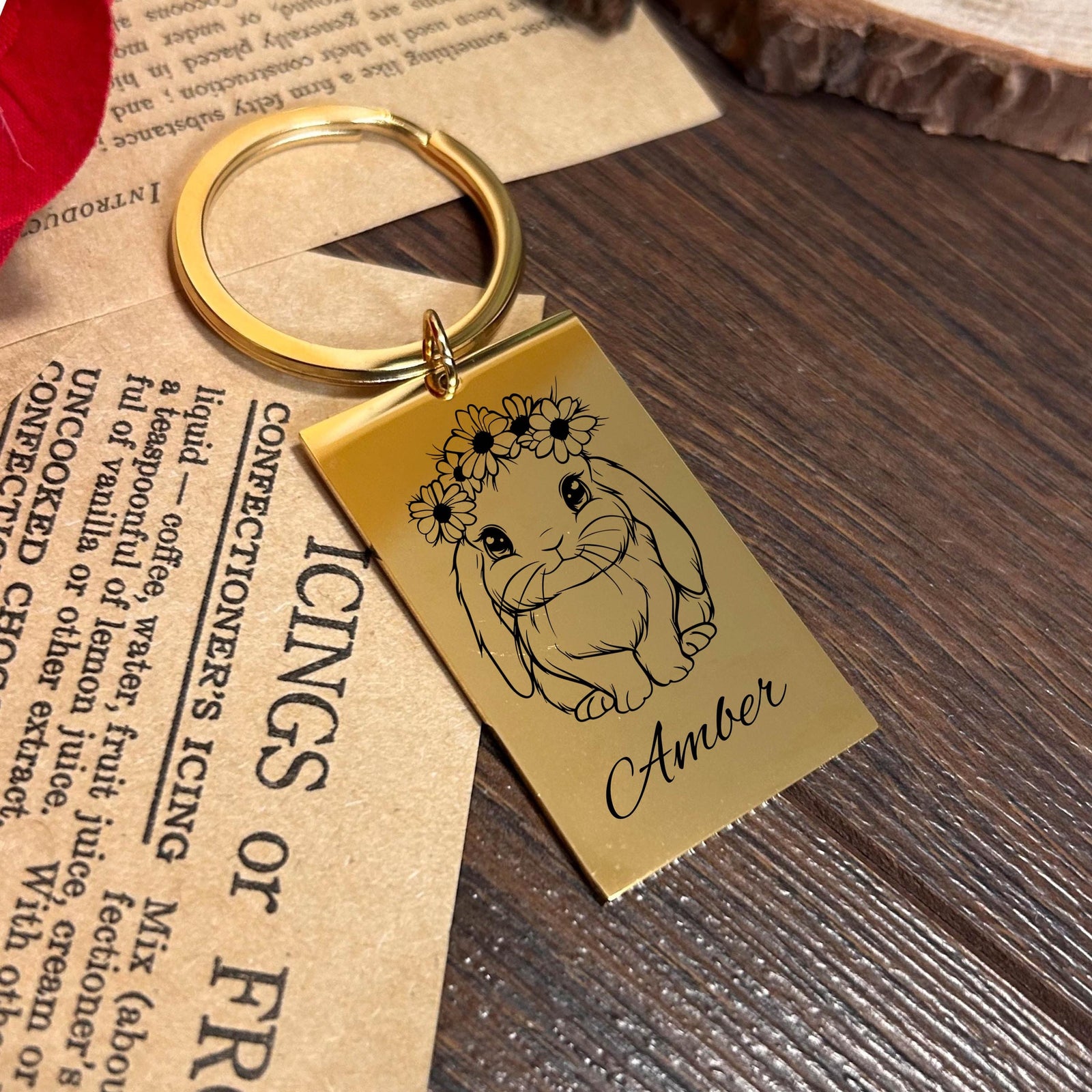 Cute Bunny Keychain Stainless Steel