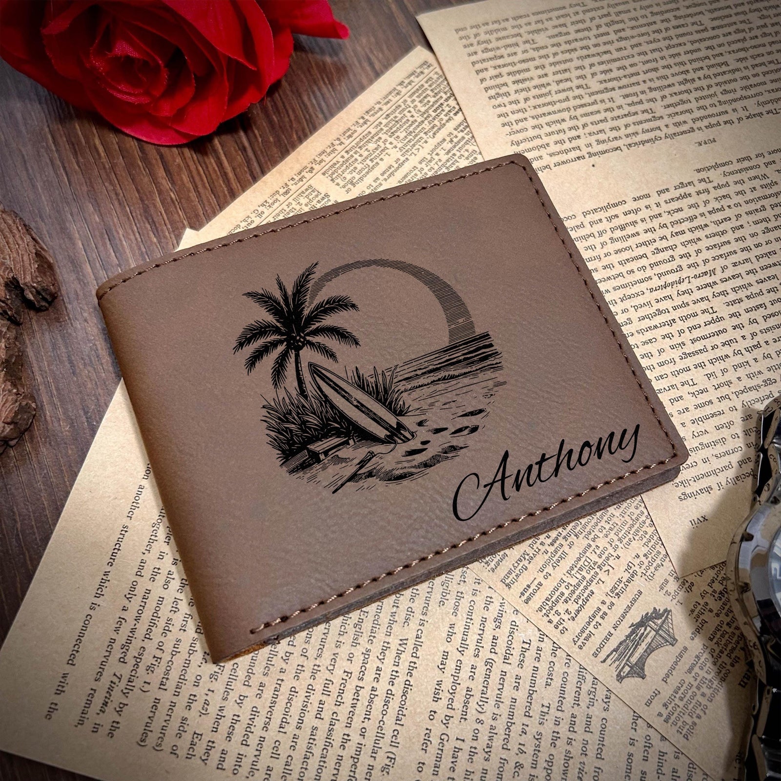 Surf Leather Wallet – Design #7