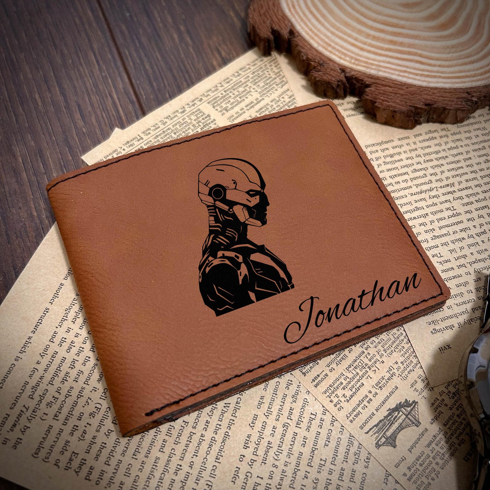 Cyborg Leather Wallet – Design #11