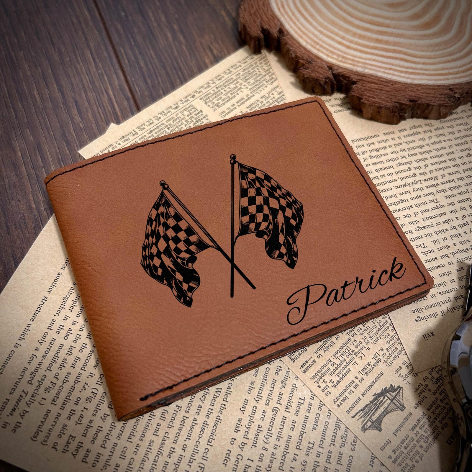 Race Flag Leather Wallet – Design #19