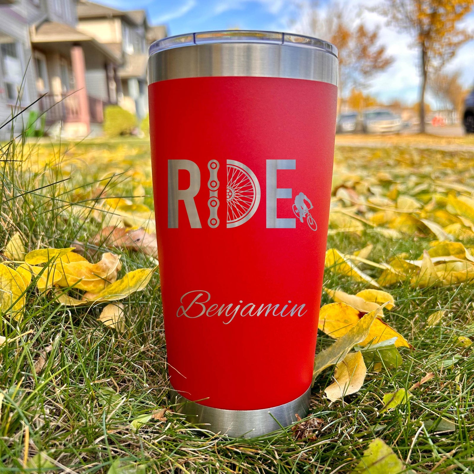 Cyclist 20oz Engraved Tumbler