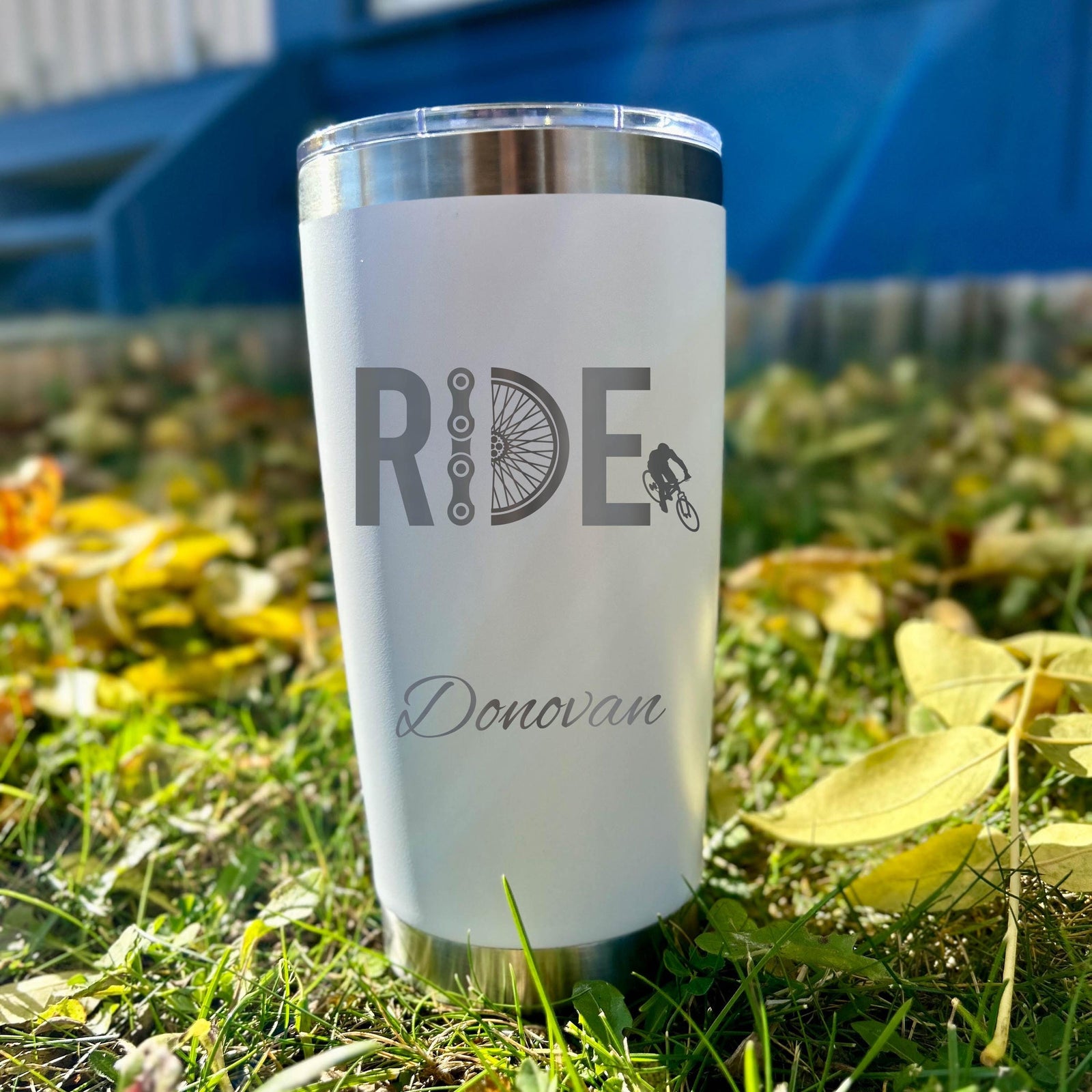 Cyclist 20oz Engraved Tumbler
