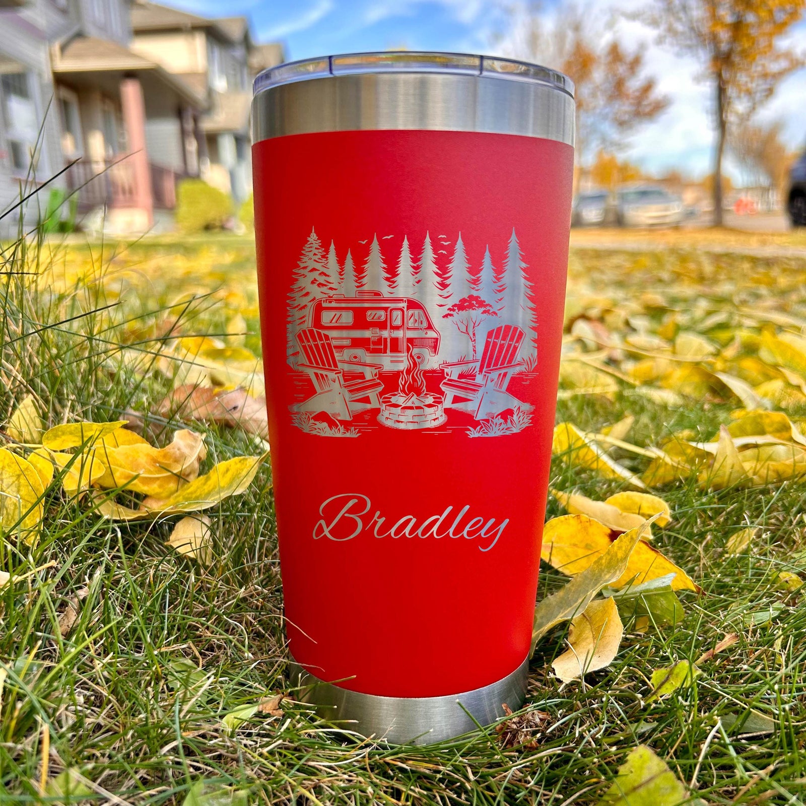 Camping 20oz Engraved Tumbler