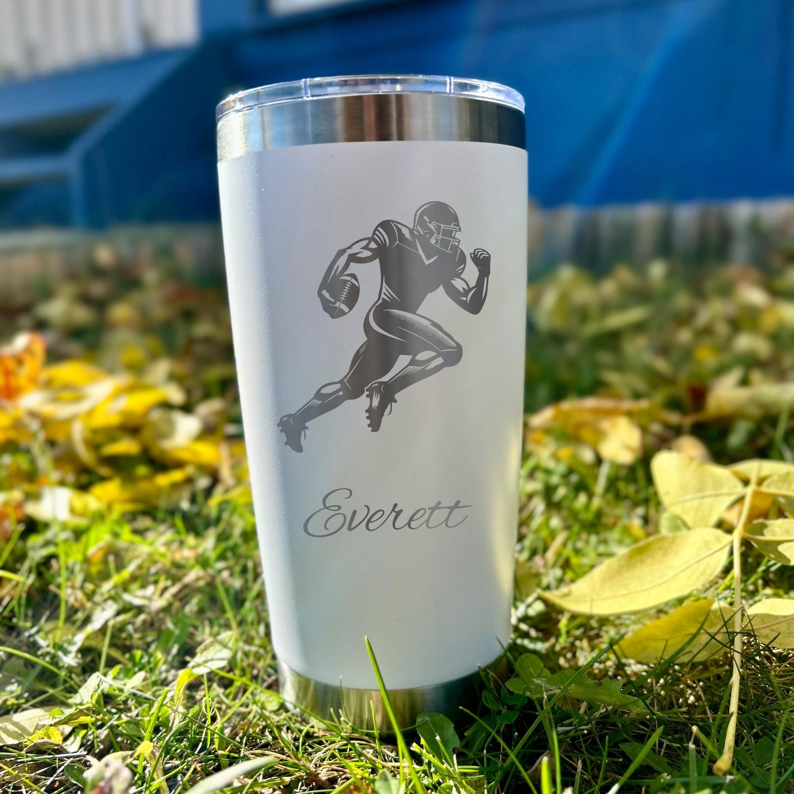 Football 20oz Engraved Tumbler