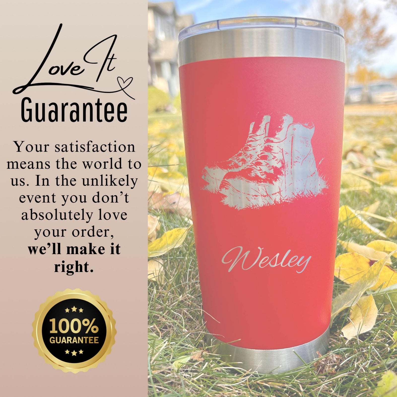 Hiker Boots 20oz Engraved Tumbler