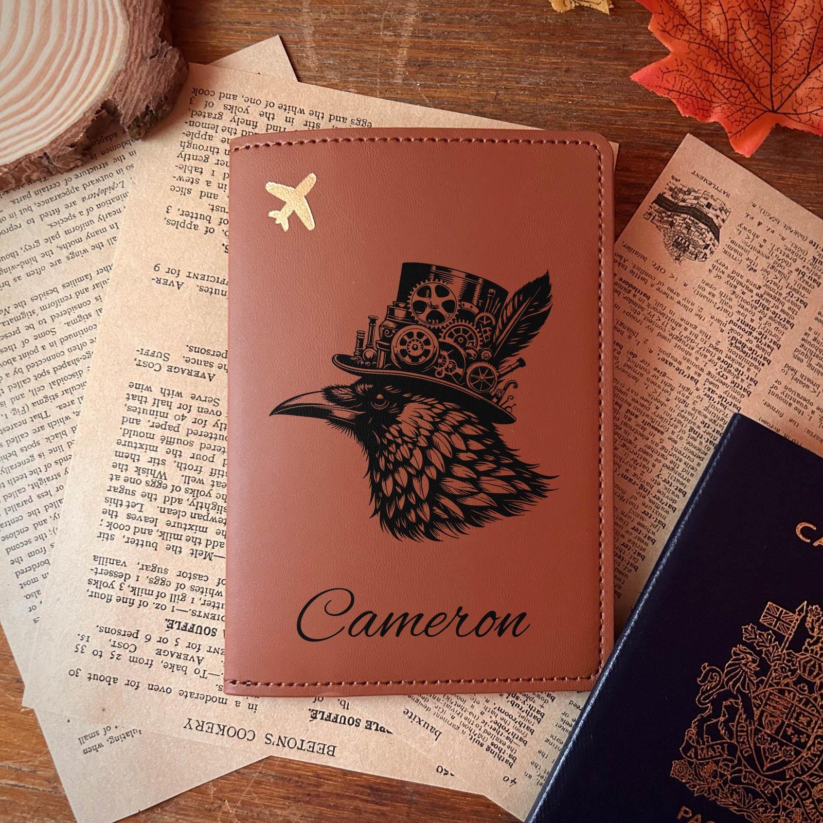 Steampunk Raven Passport Cover – Design #2
