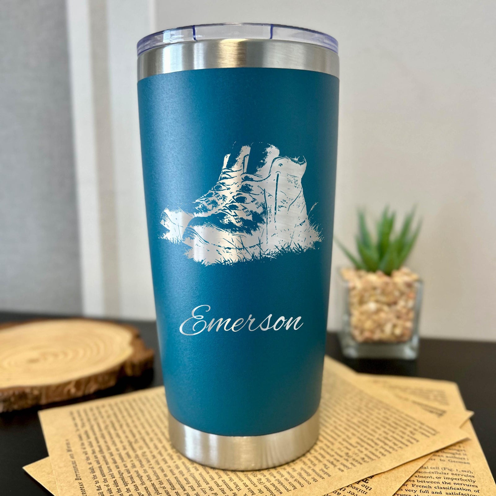 Hiker Boots 20oz Engraved Tumbler