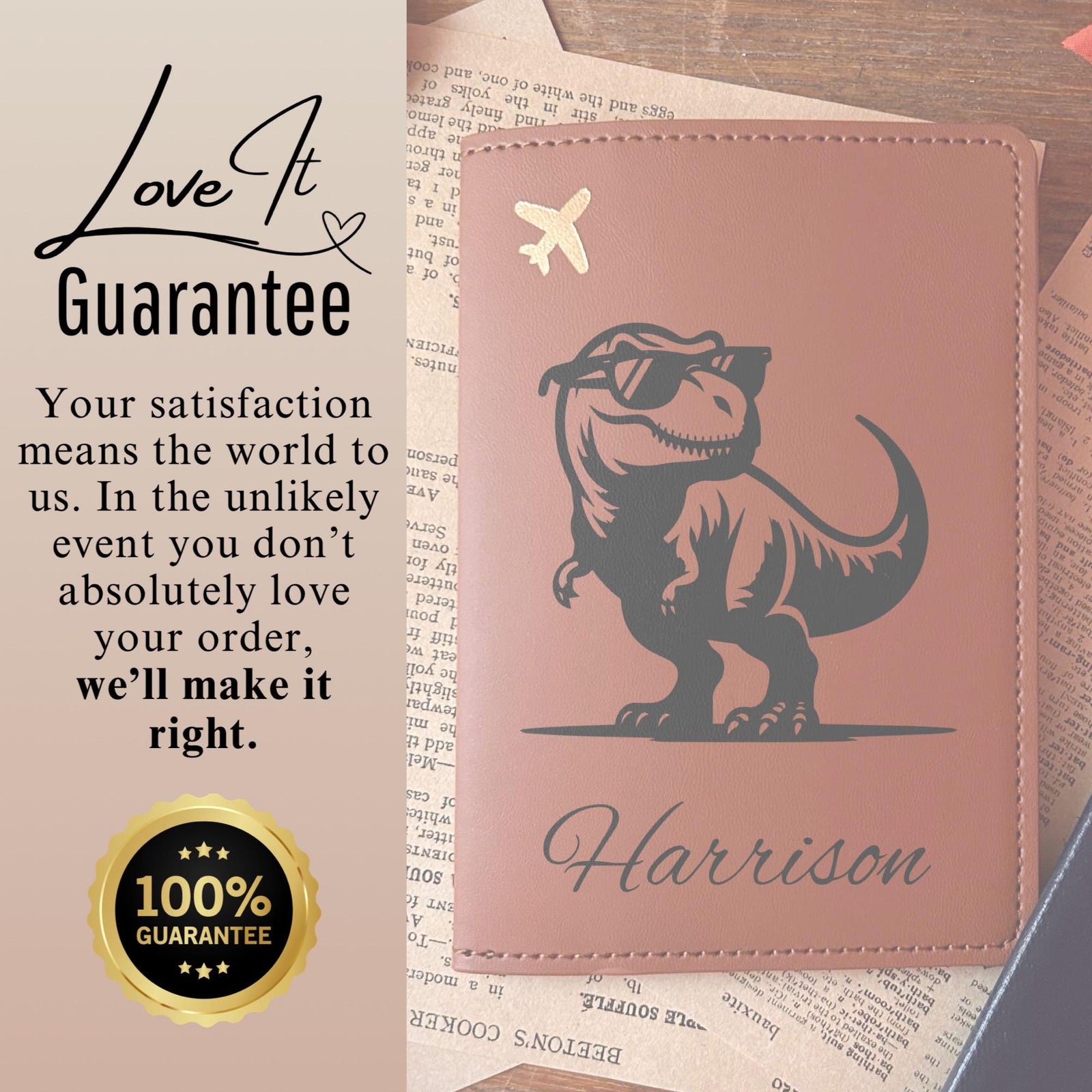 Cute T-Rex Passport Cover – Design #28