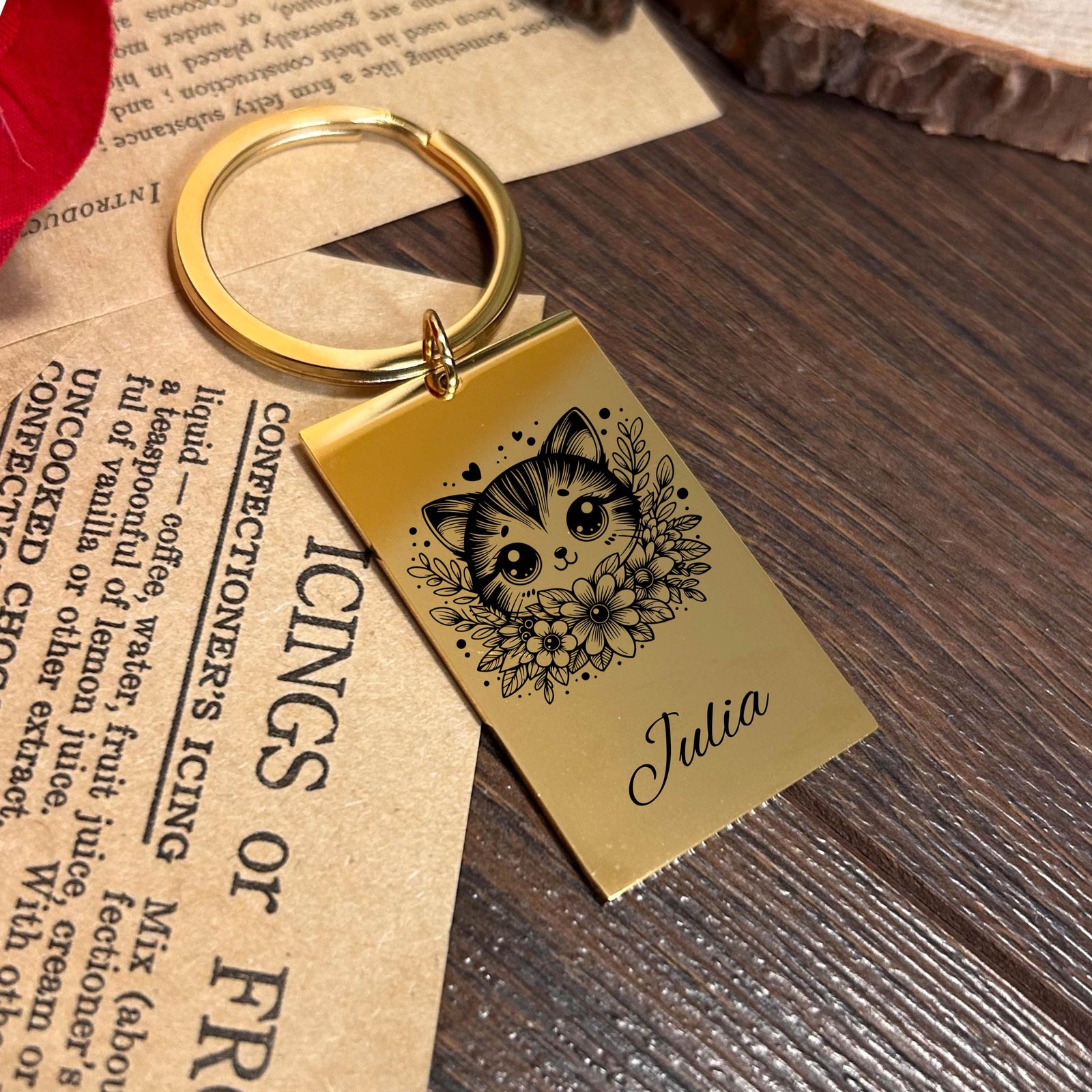 Cute Kitty Keychain Stainless Steel