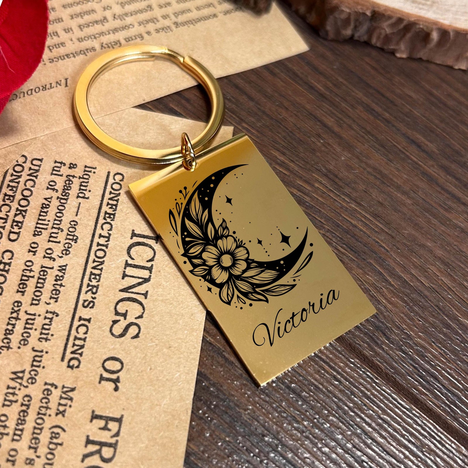 Moon Lover Keychain Stainless Steel