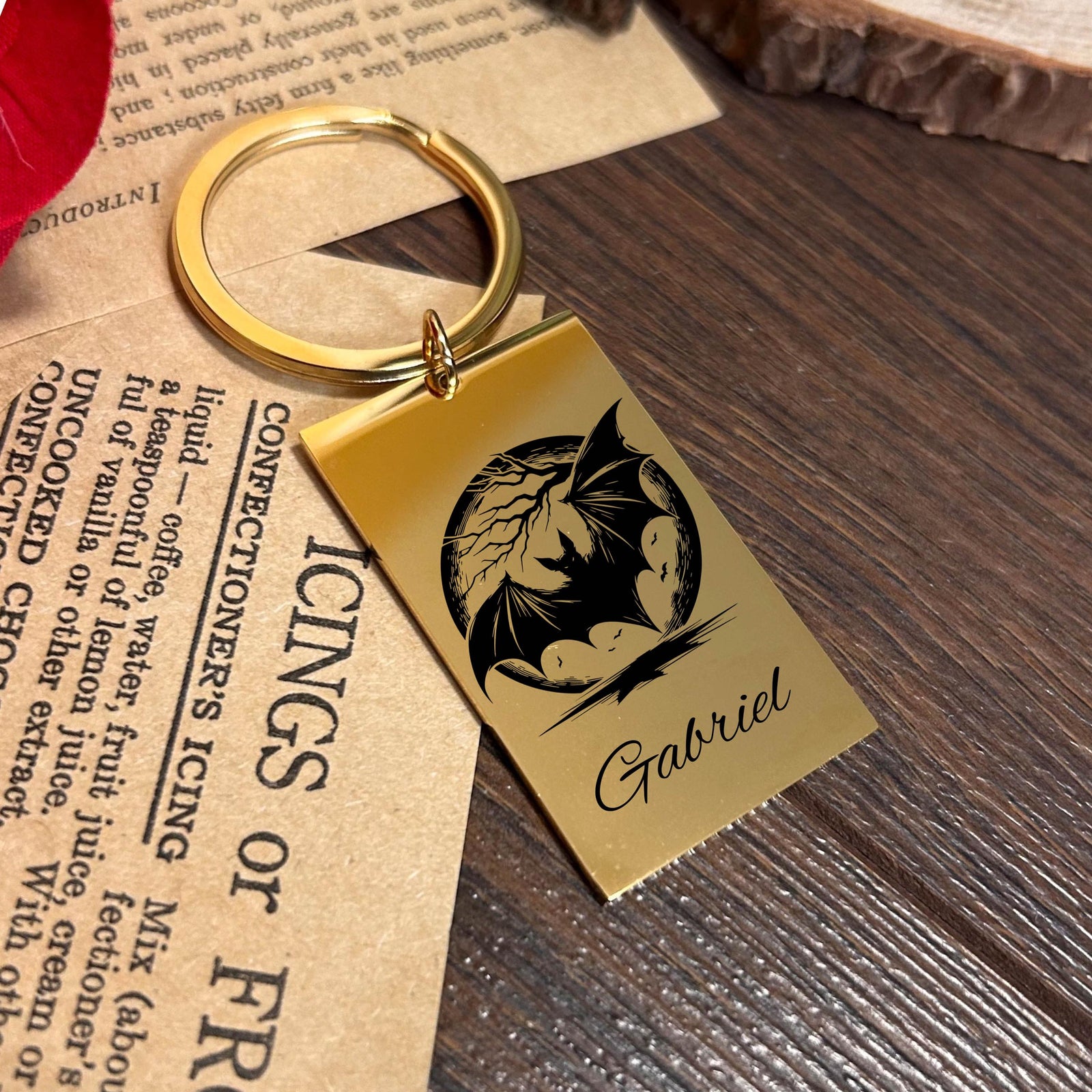 Bat Keychain Stainless Steel