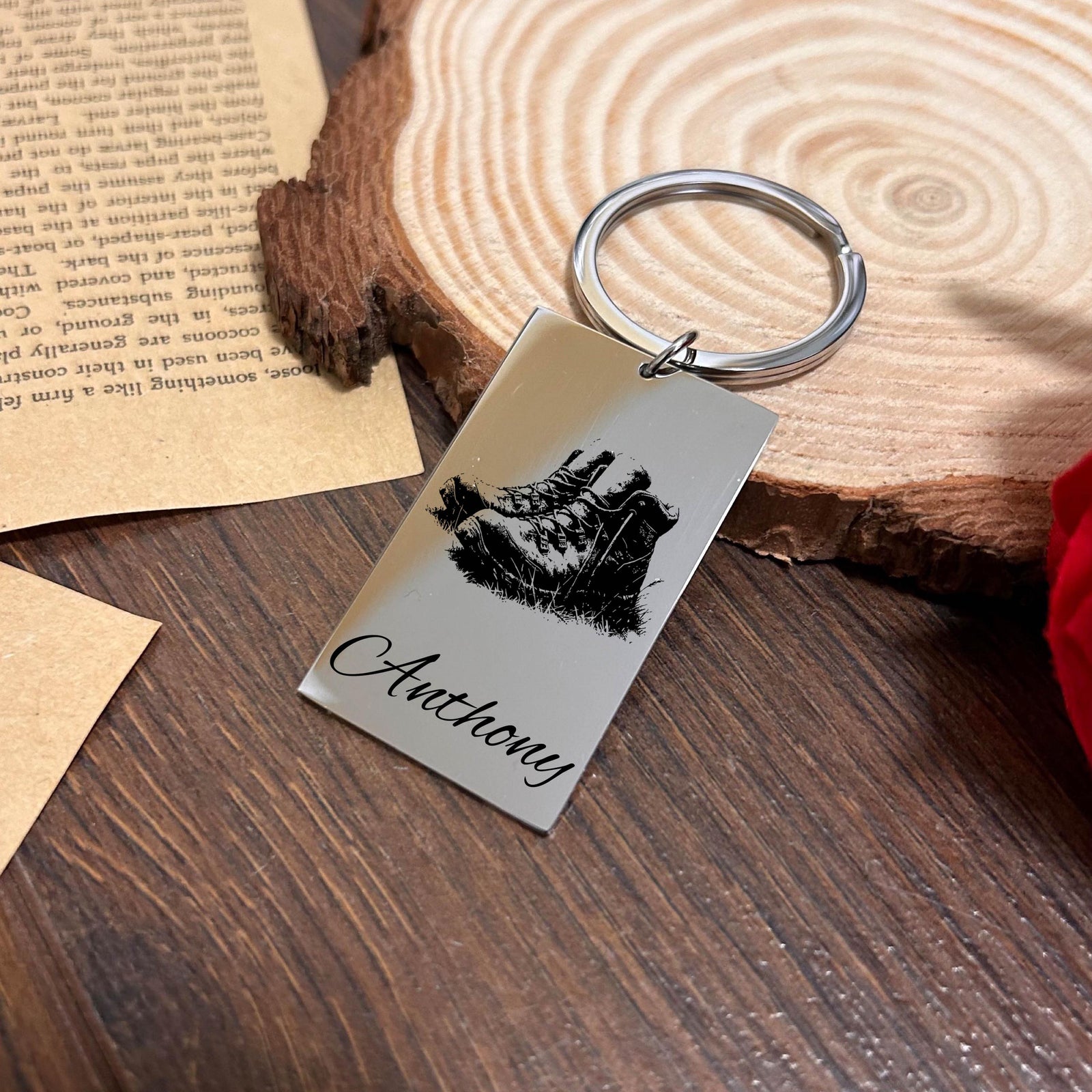 Hiker Boots Keychain Stainless Steel