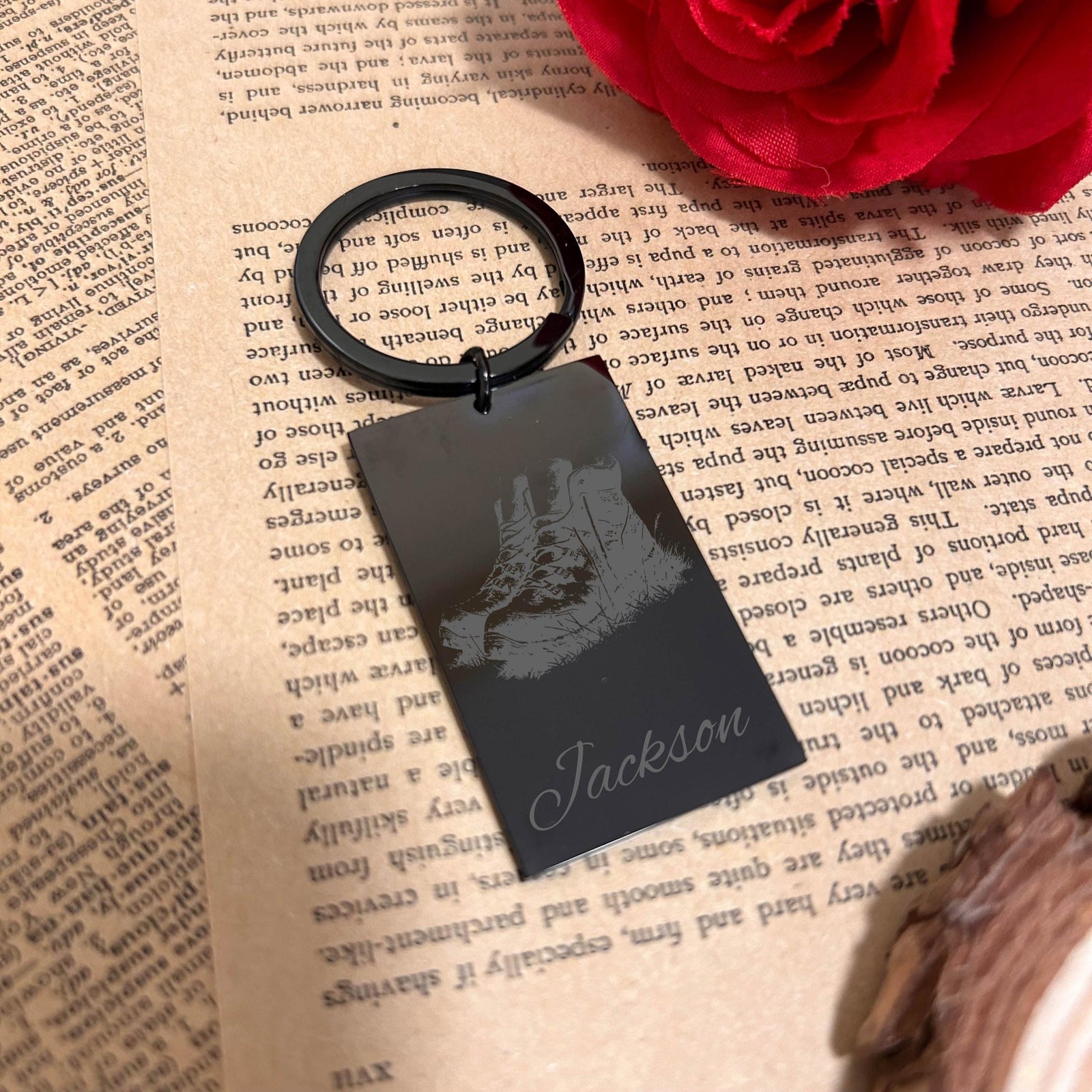 Hiker Boots Keychain Stainless Steel