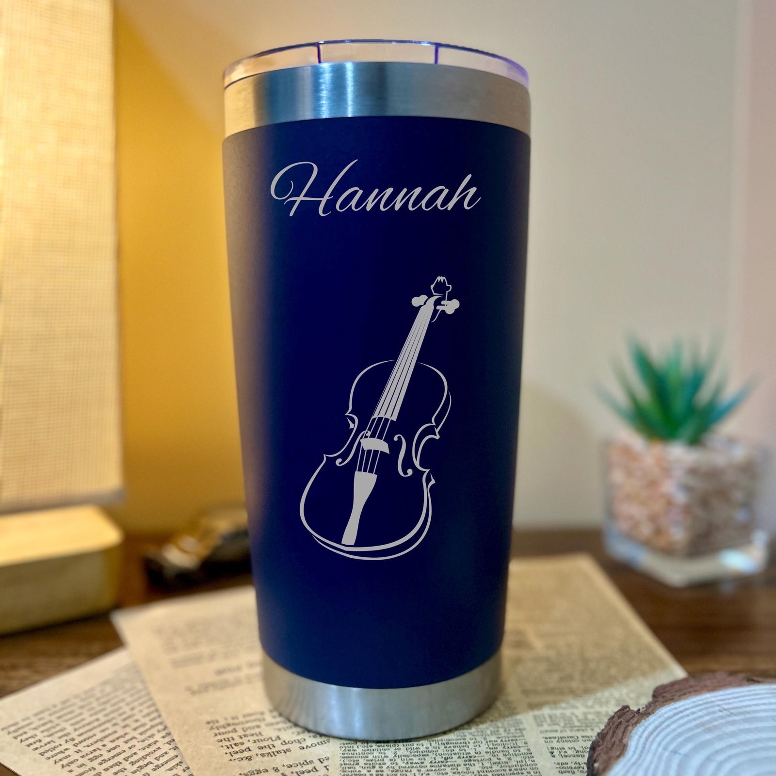 Violin 20oz Engraved Tumbler