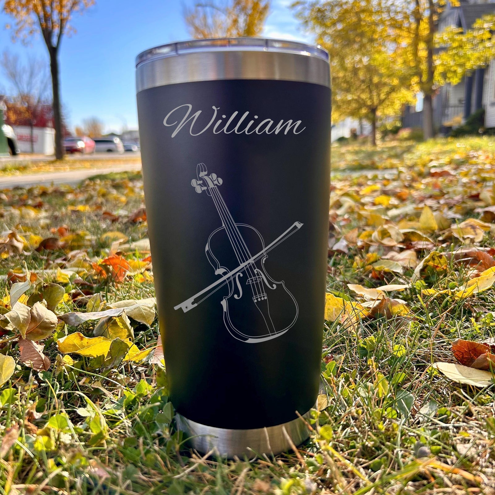 Violin 20oz Engraved Tumbler