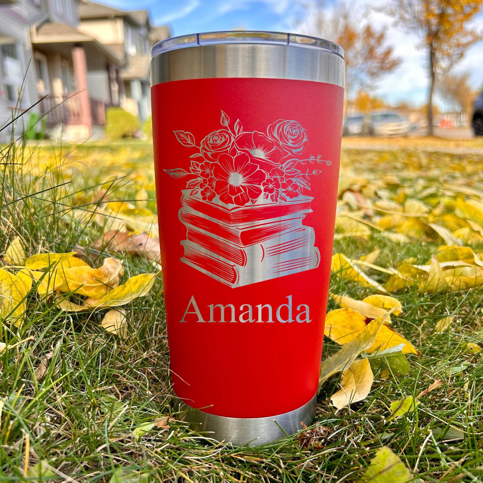 Book and Roses 20oz Engraved Tumbler