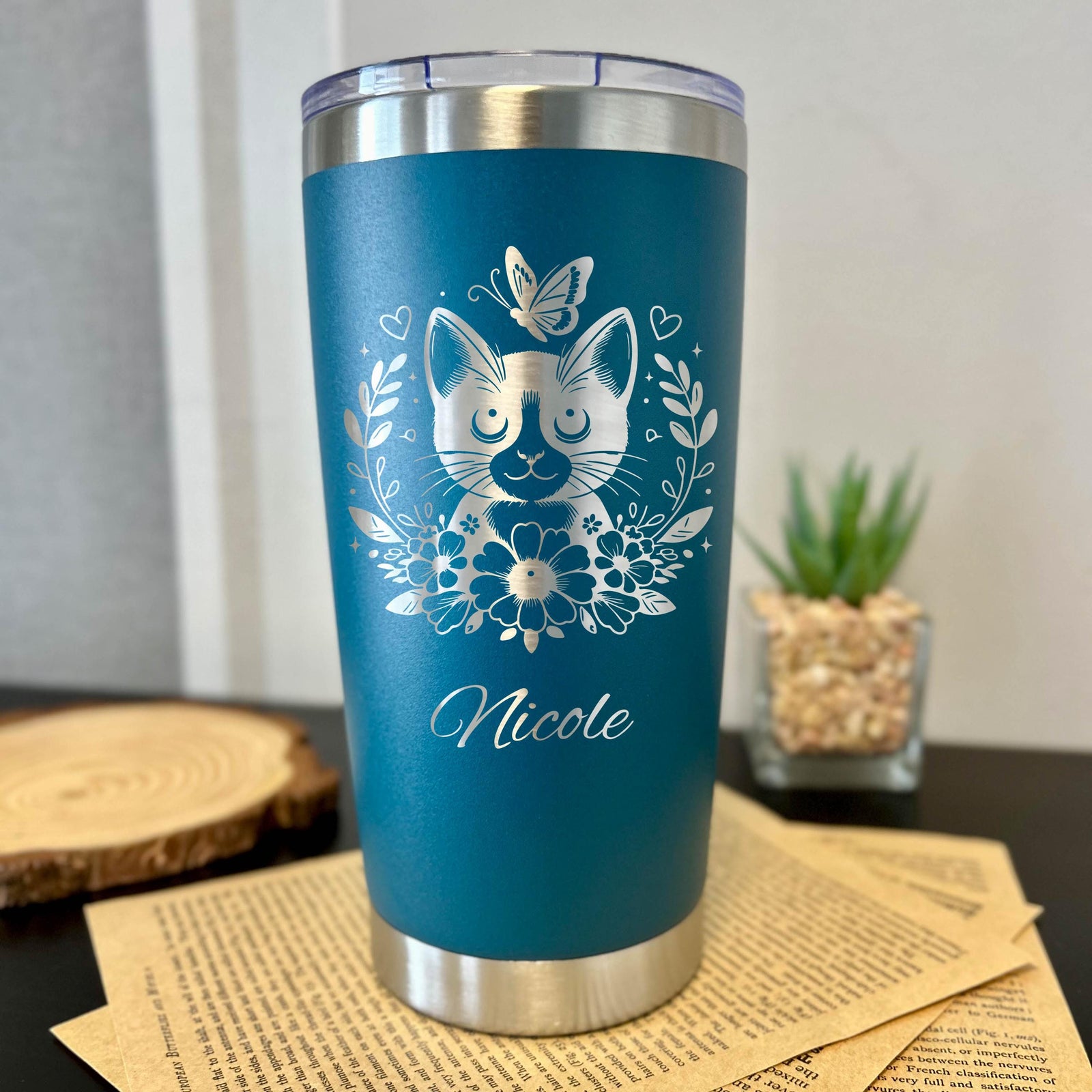 Cute Kitty 20oz Engraved Tumbler