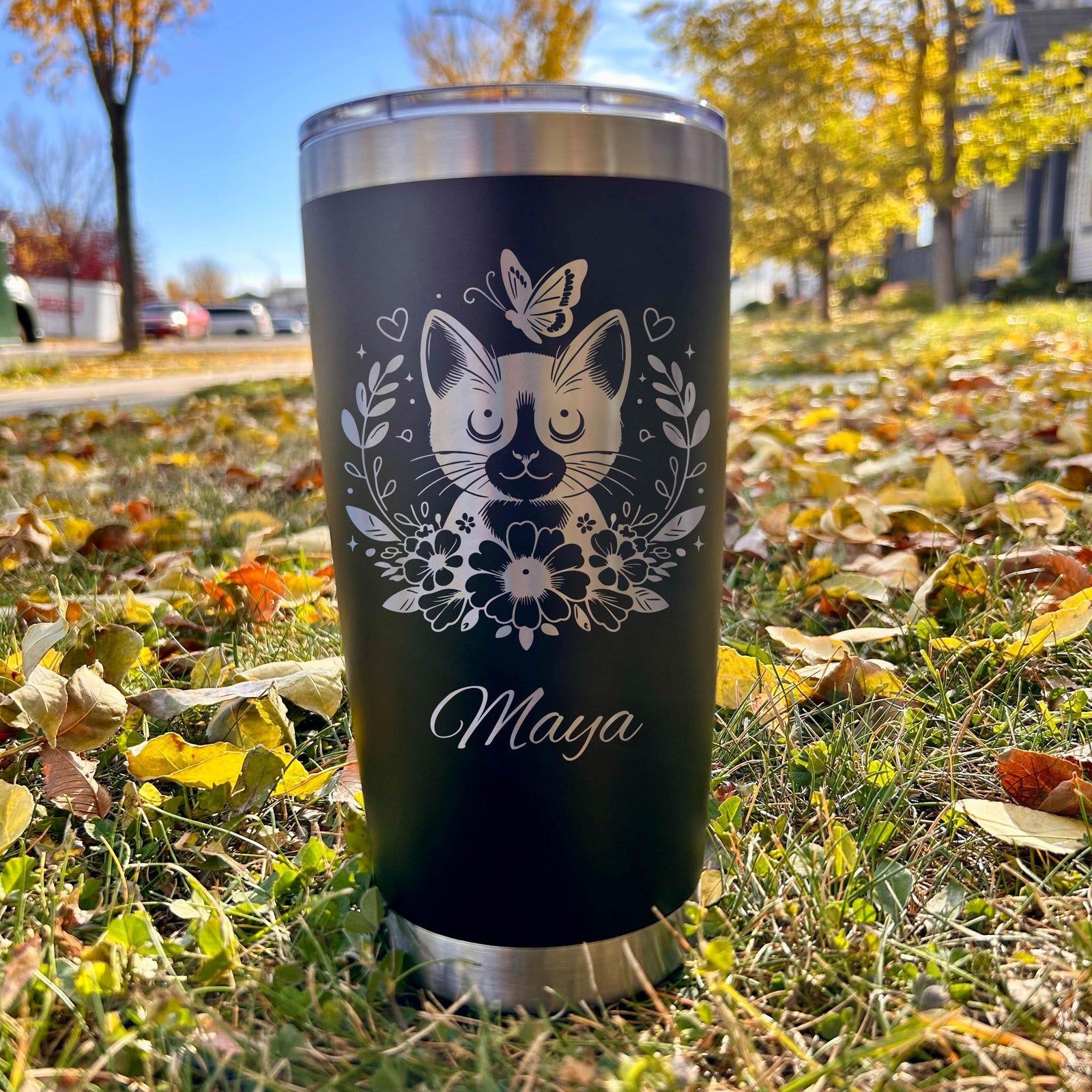 Cute Kitty 20oz Engraved Tumbler
