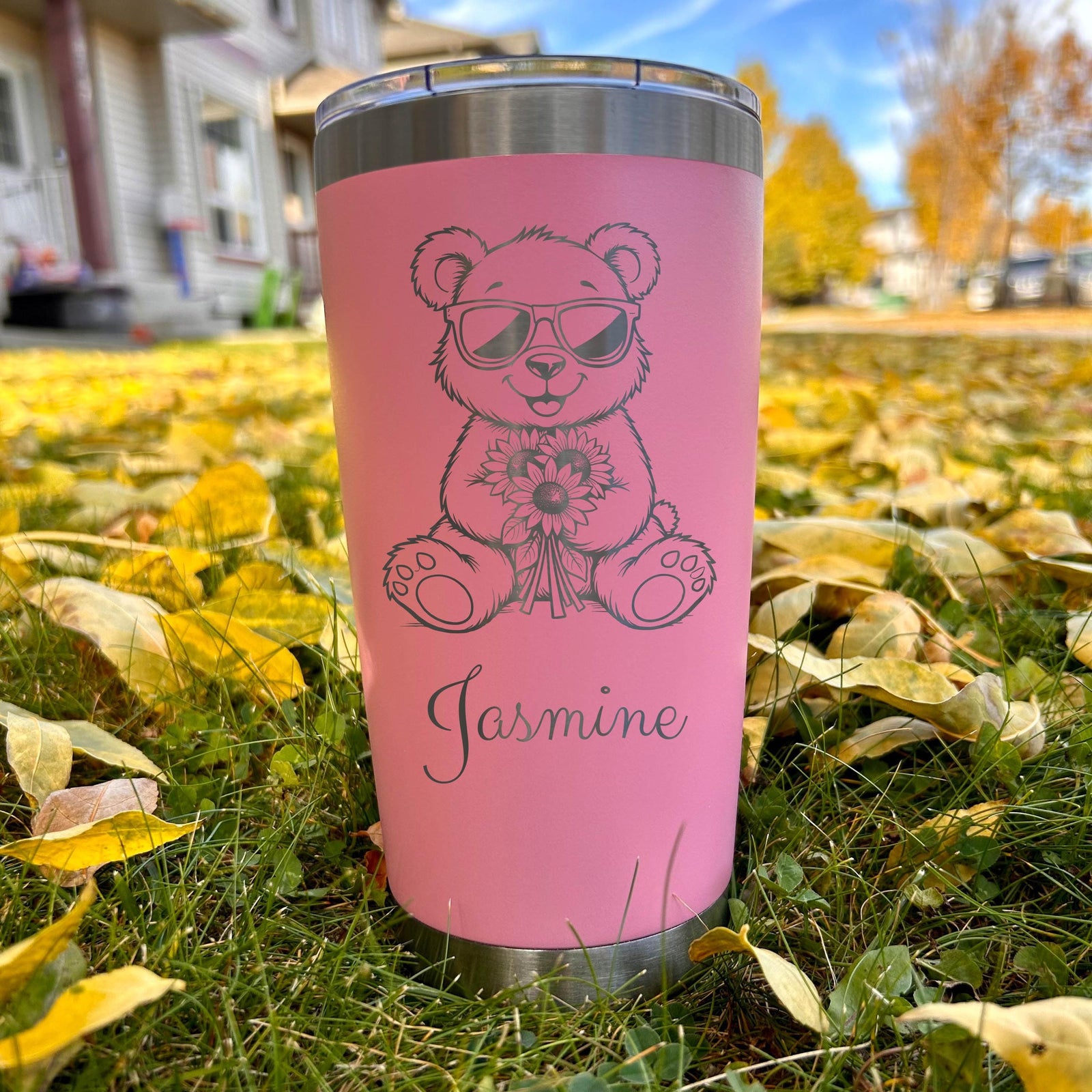 Cute Teddy Bear 20oz Engraved Tumbler