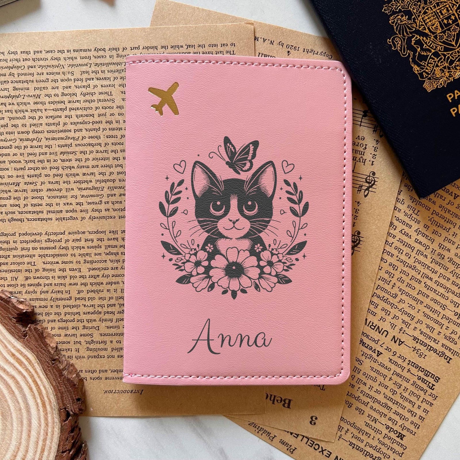 Floral Kitty Passport Cover – Design #40