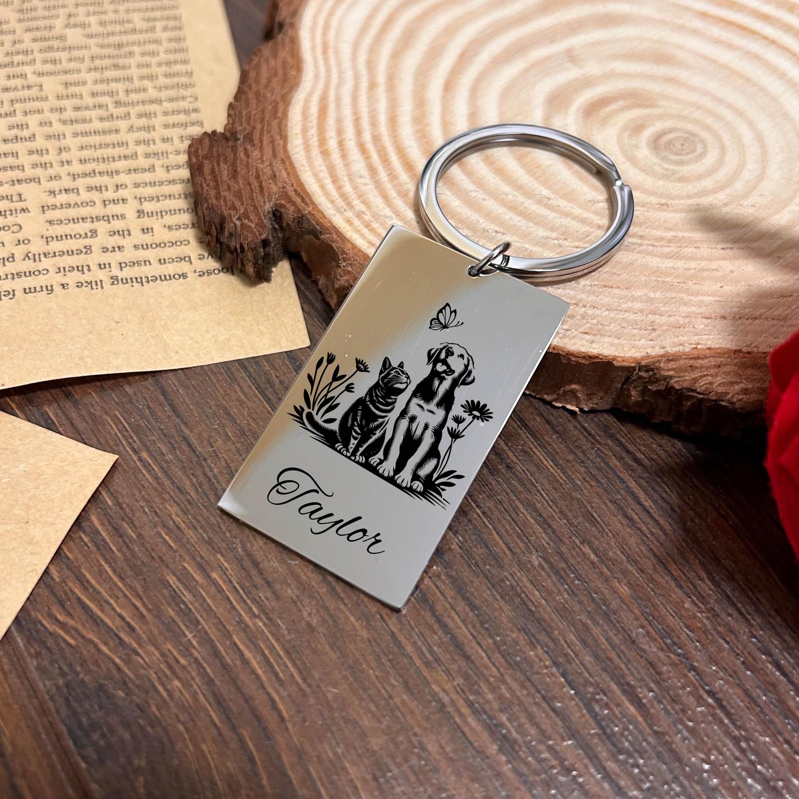 Cute Pets Keychain Stainless Steel