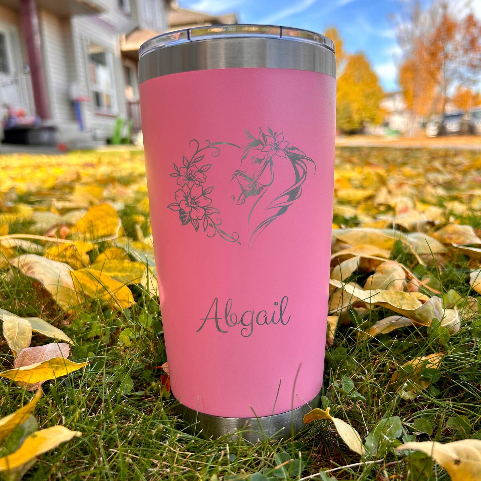 Blooming Horse 20oz Engraved Tumbler
