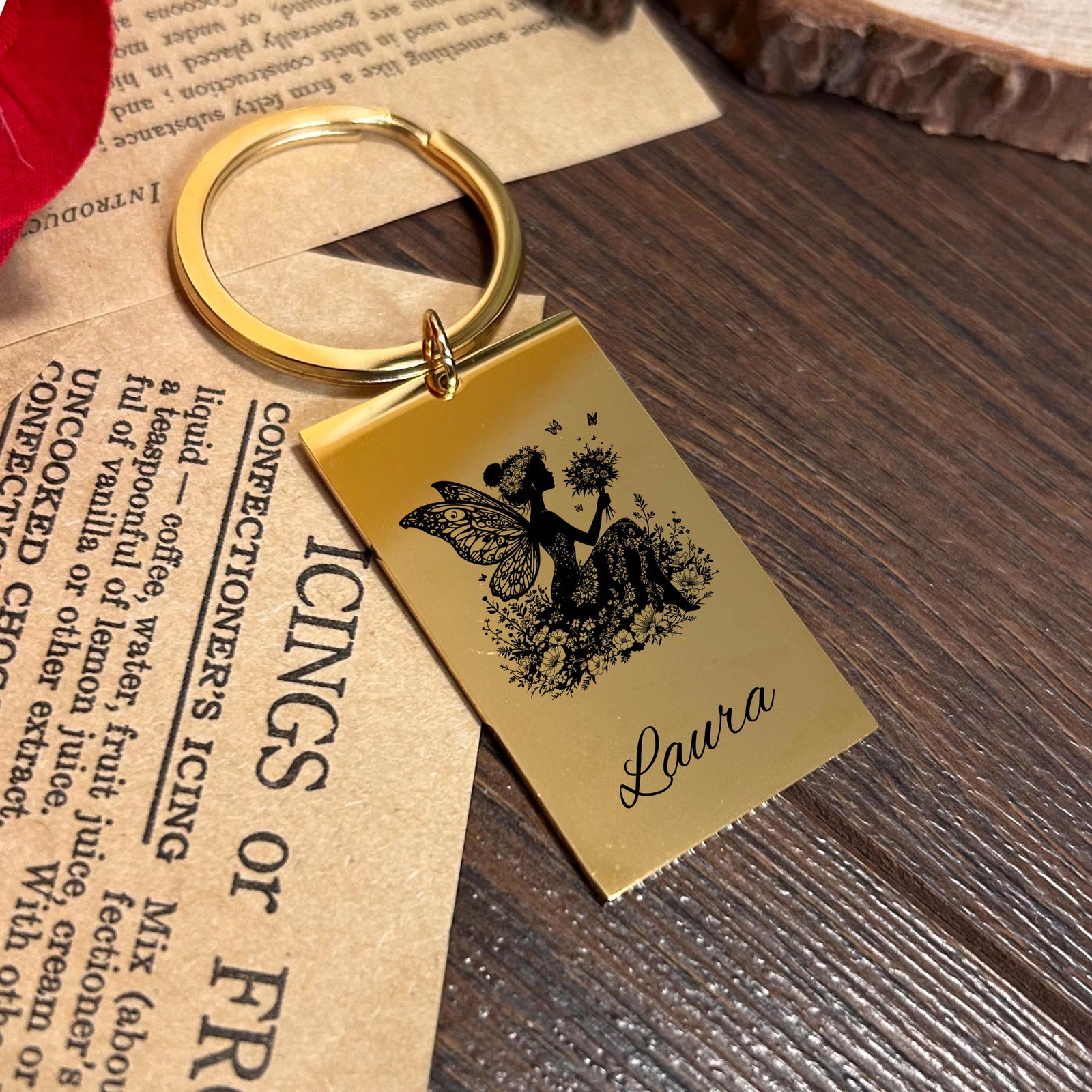 Fairy Blossom Keychain Stainless Steel