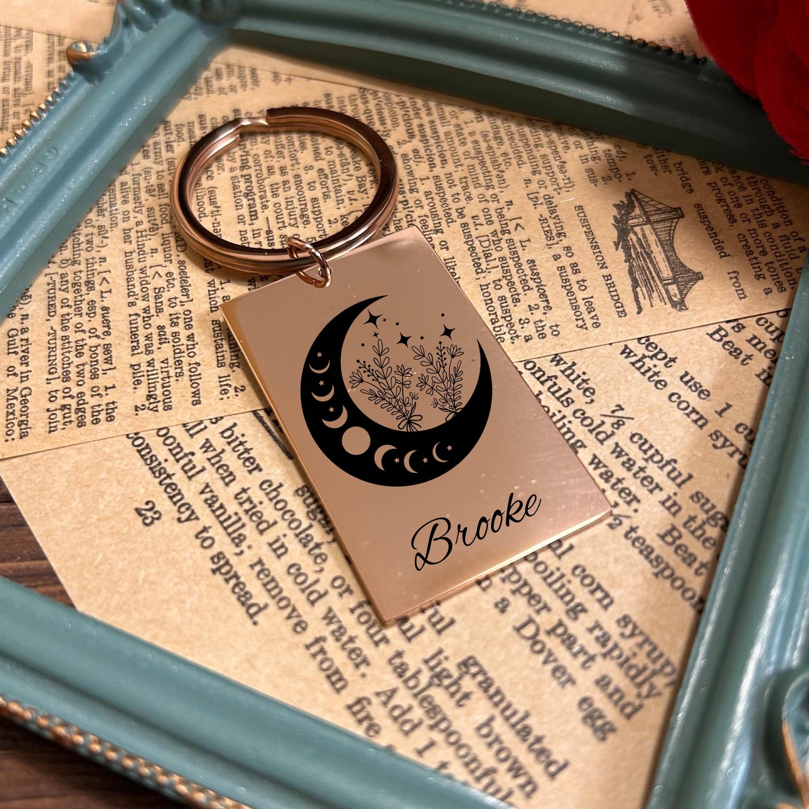 Moon Phases Keychain Stainless Steel