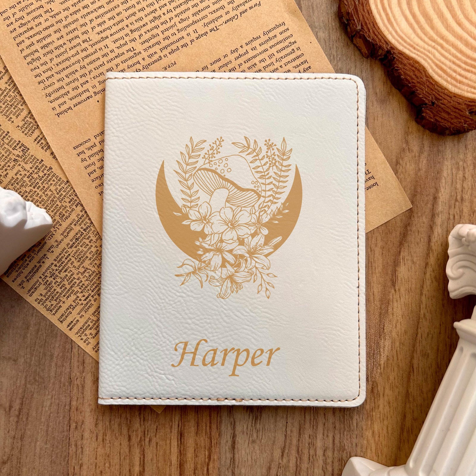 Gold Mystic Moon Passport Cover – Design #81